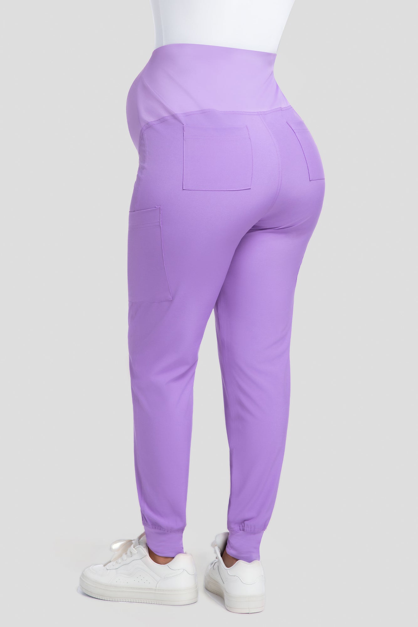 COZYFIT Maternity Scrub Pants - Pregnancy Jogger Pants for Women Workwear with Stretch Belly Panel, 4 Pockets