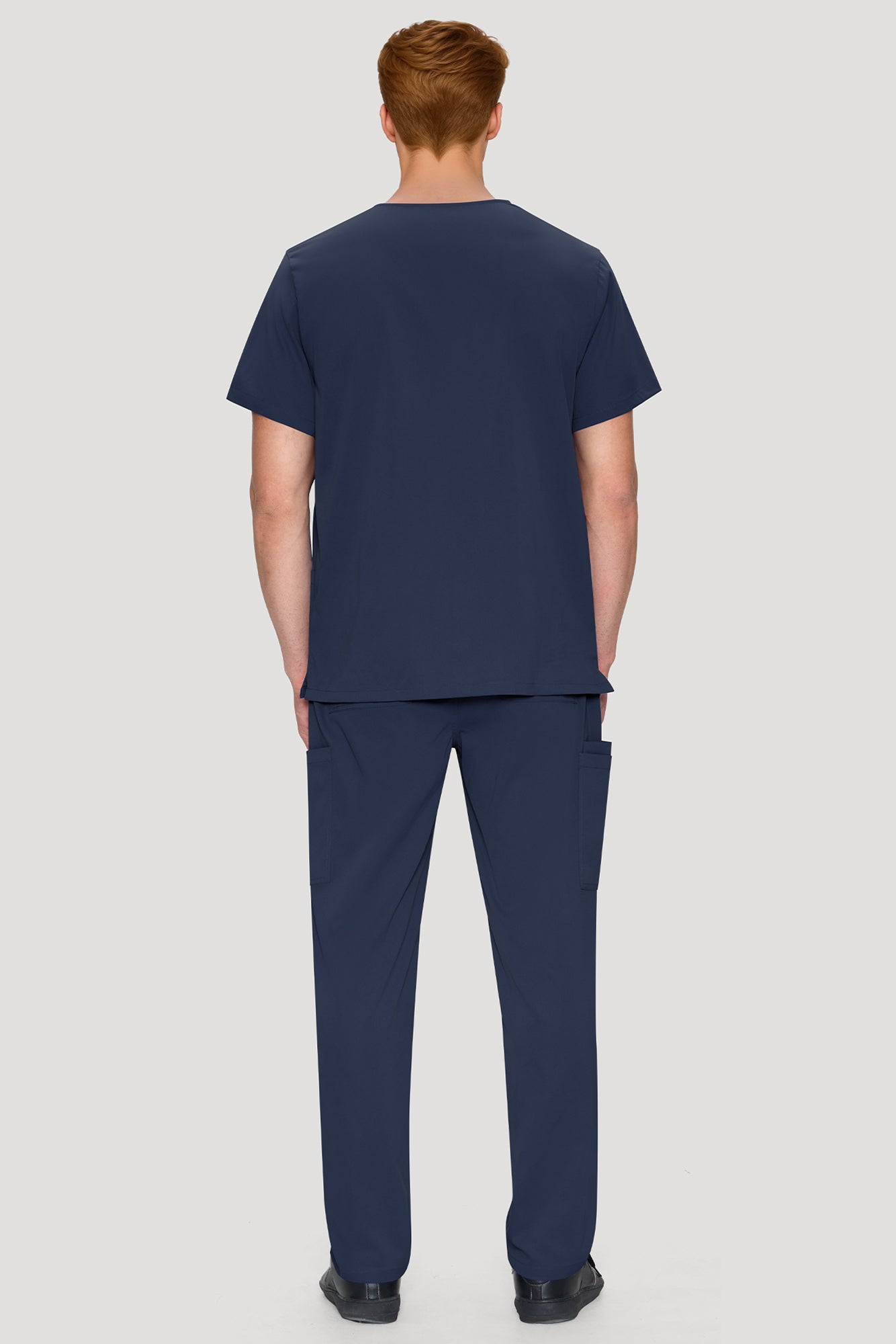 COZYFIT Scrubs for Men Set - V-Neck Scrub Top and Straight Leg Pants with 11 Pockets