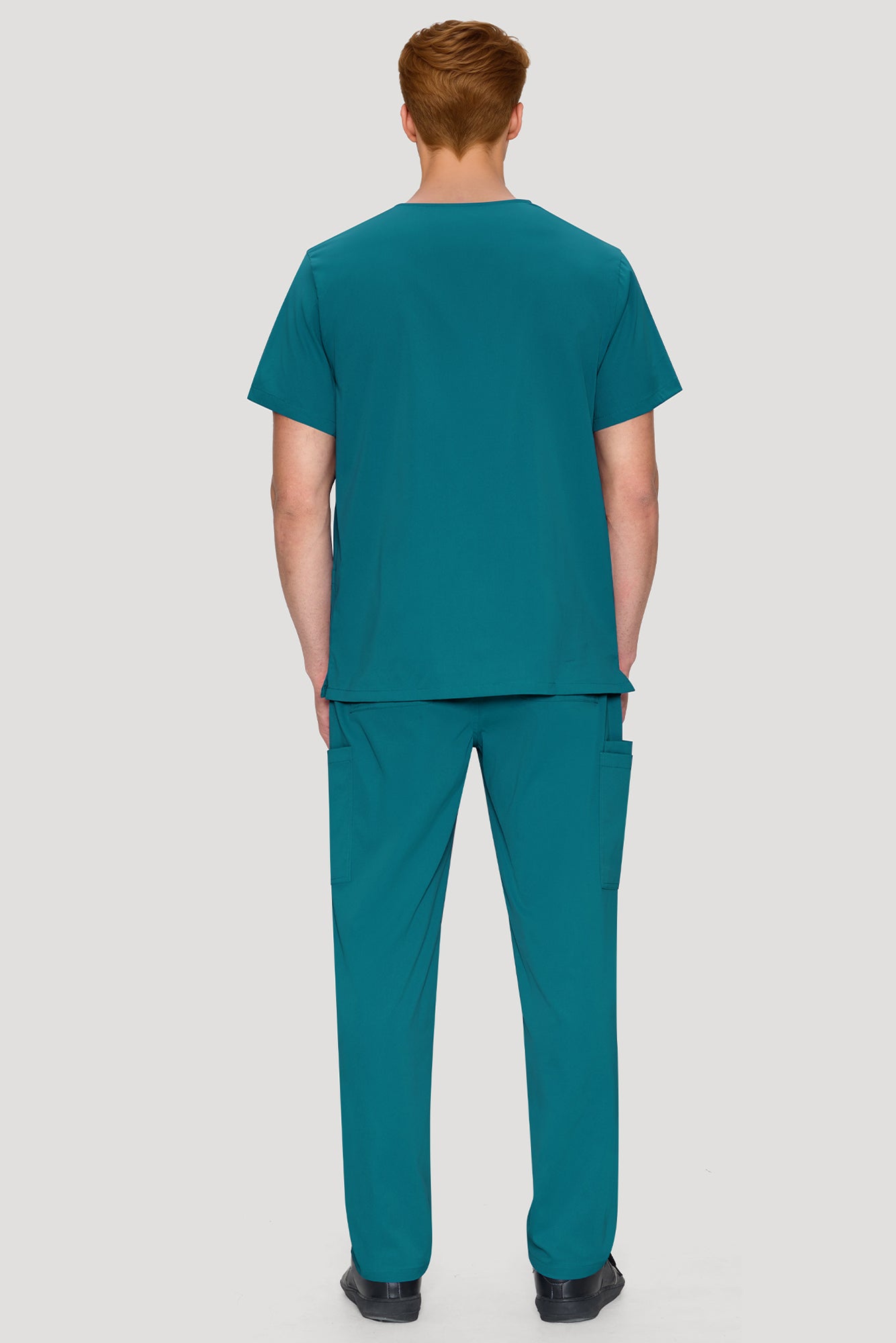 COZYFIT Scrubs for Men Set - V-Neck Scrub Top and Straight Leg Pants with 11 Pockets