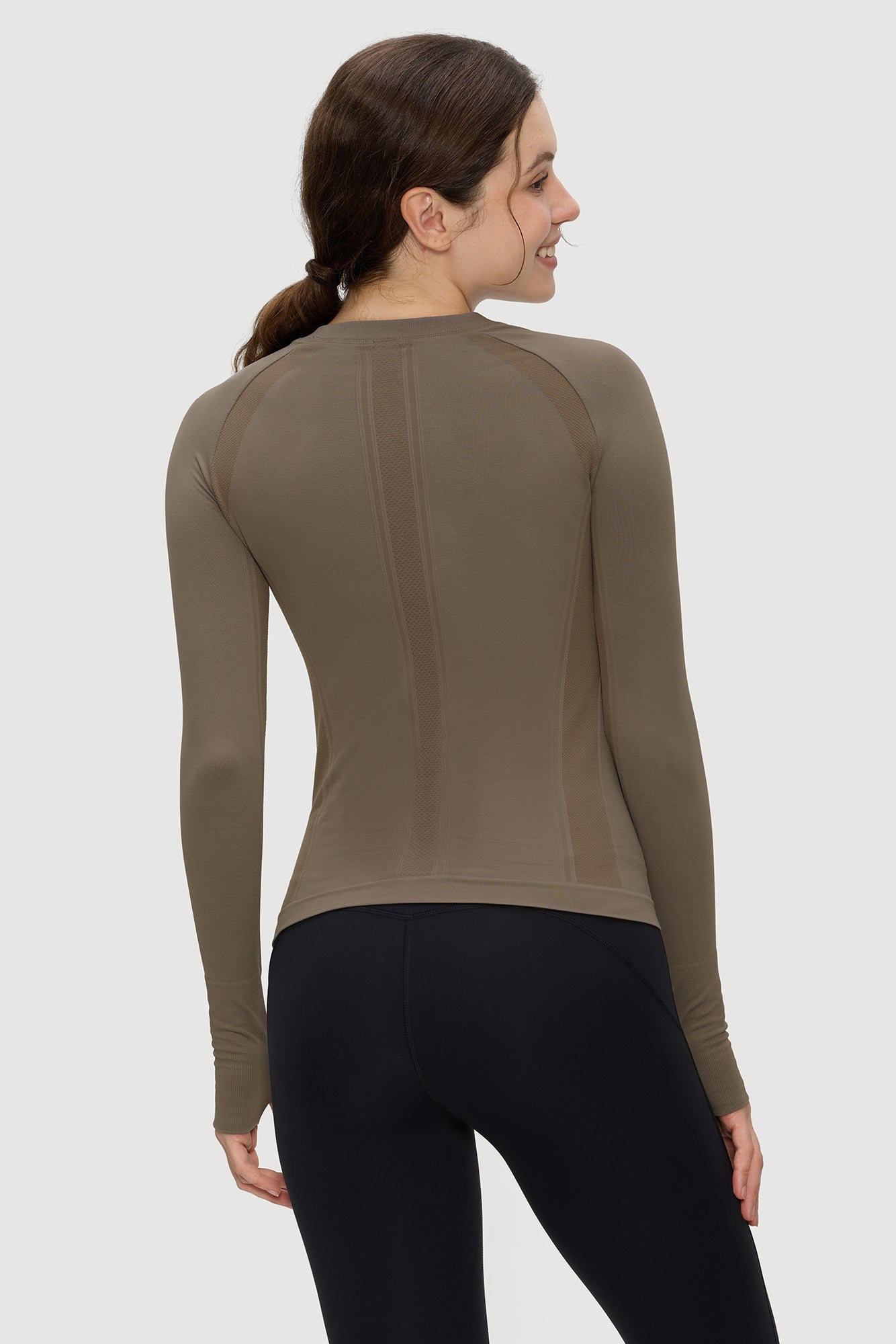 Underscrub Long Sleeve Women, Seamless Athletic Undershirt Cotton Shirts, Thumb Holes Workout Tops