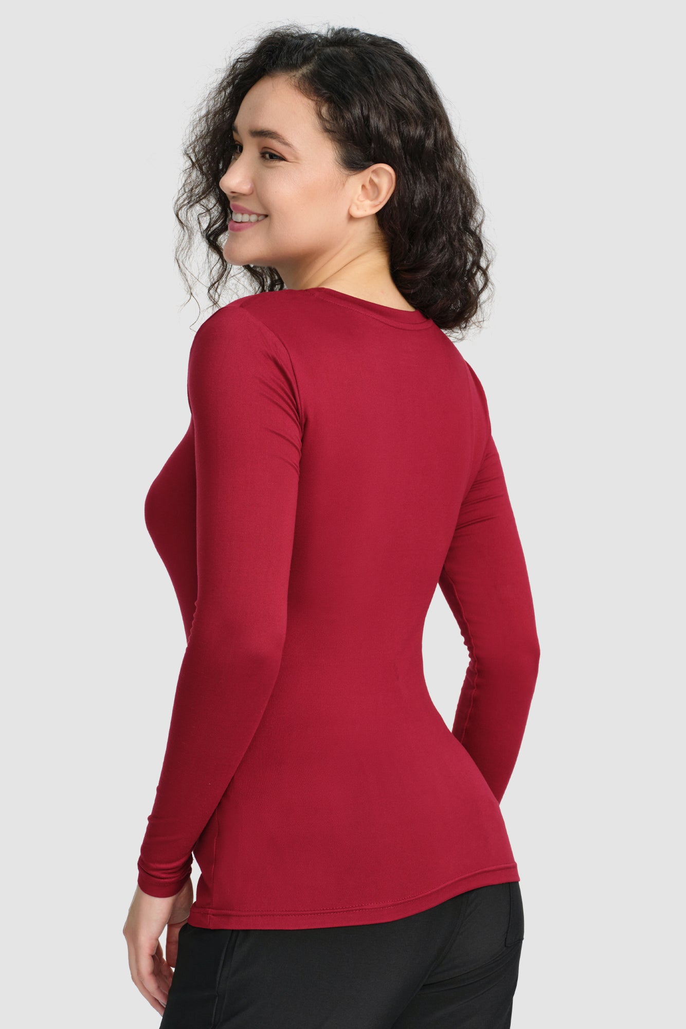 COZYFIT 3 Pack Scrub Undershirts Long Sleeve Women - Underscrub Comfort Tee