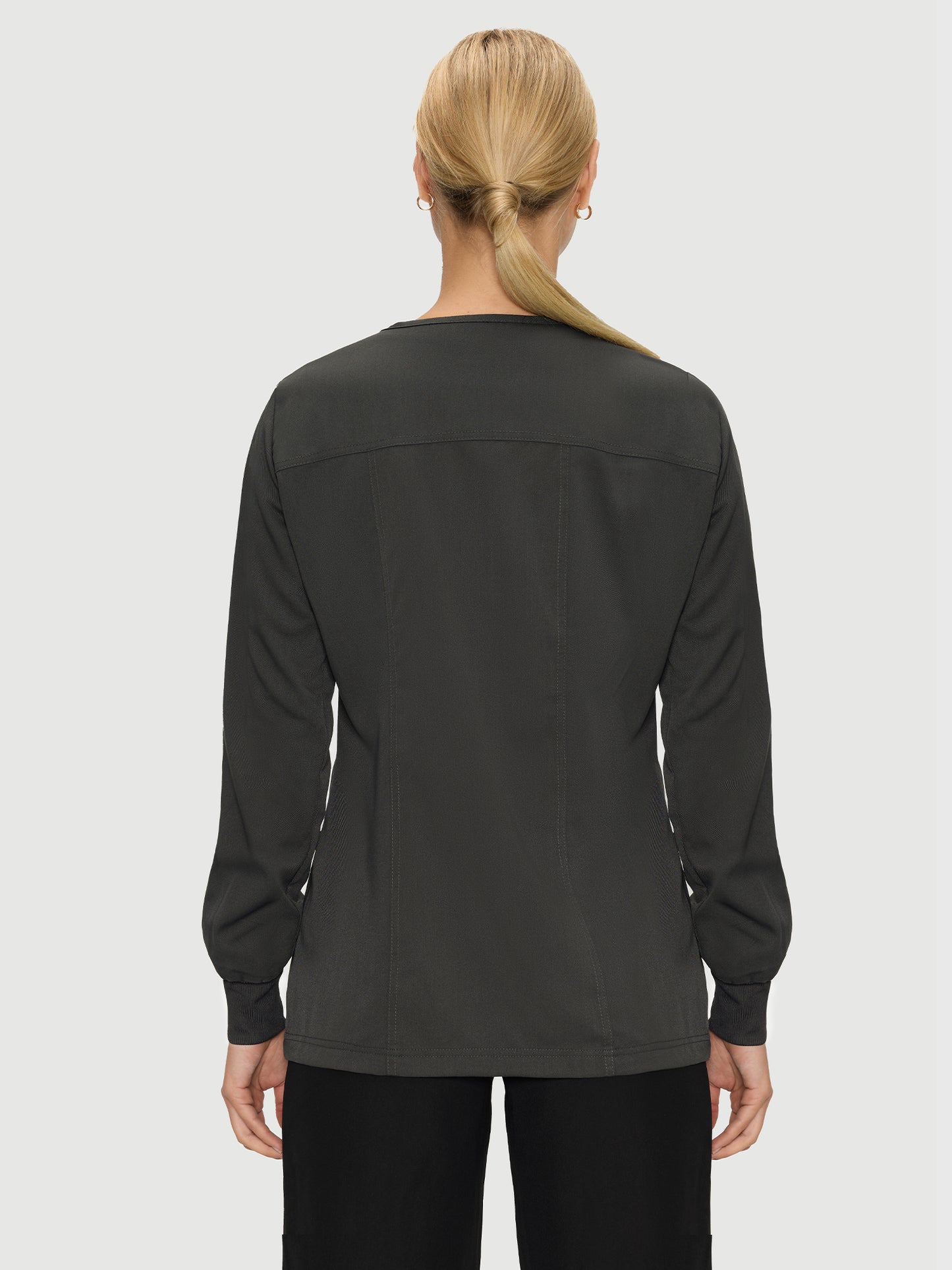 Scrub Jackets for Woman, Snap Front Nurse Jacket with 3 Pockets, Easy Care Soft Fabric