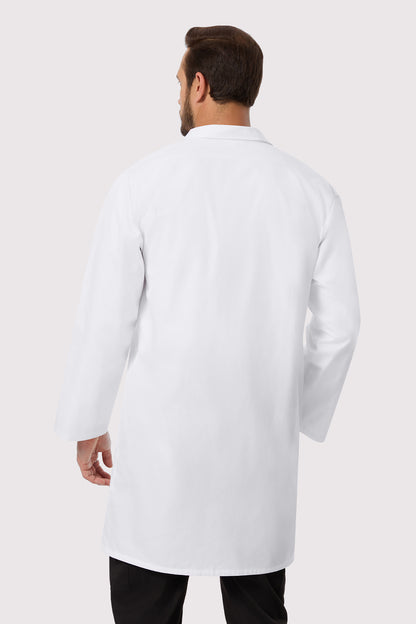 Men's White Lab Coat, Back View