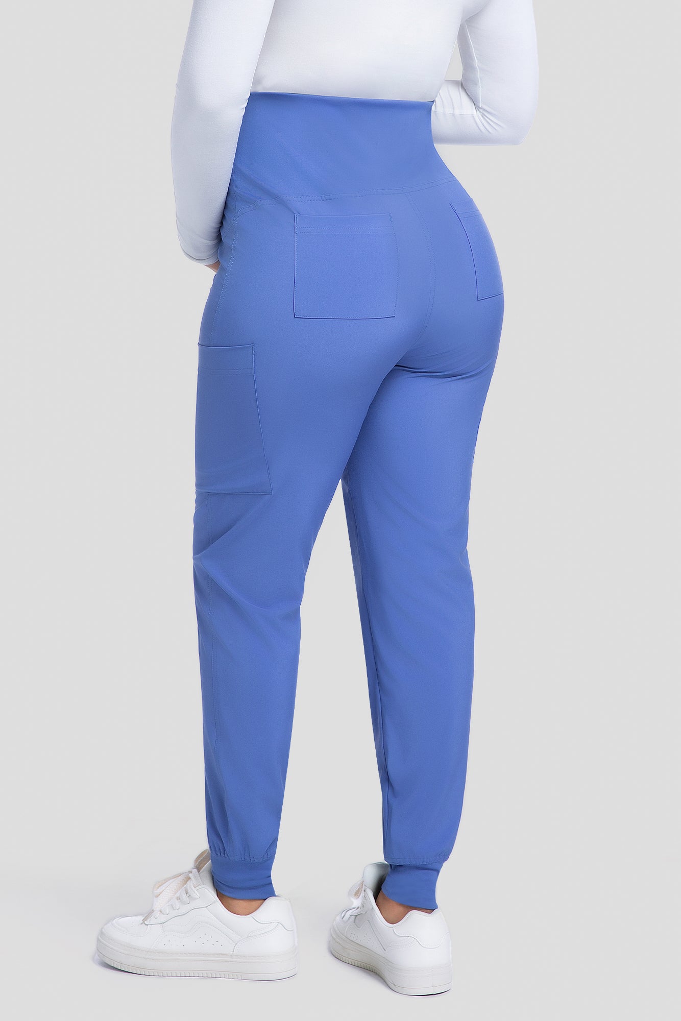 COZYFIT Maternity Scrub Pants - Pregnancy Jogger Pants for Women Workwear with Stretch Belly Panel, 4 Pockets