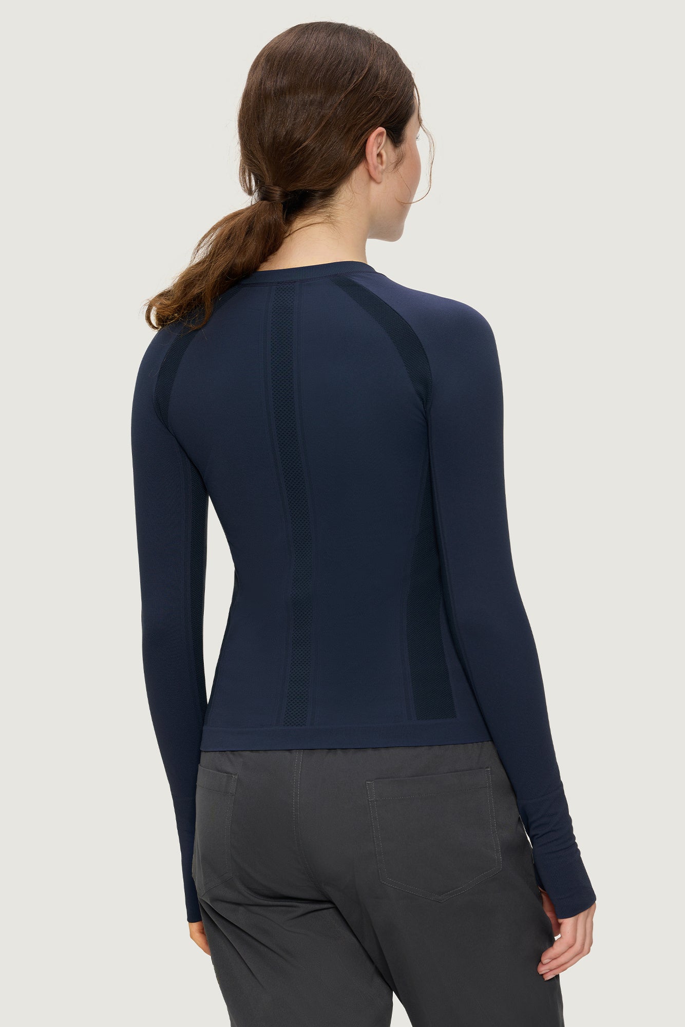 Underscrub Long Sleeve Women, Seamless Athletic Undershirt Cotton Shirts, Thumb Holes Workout Tops