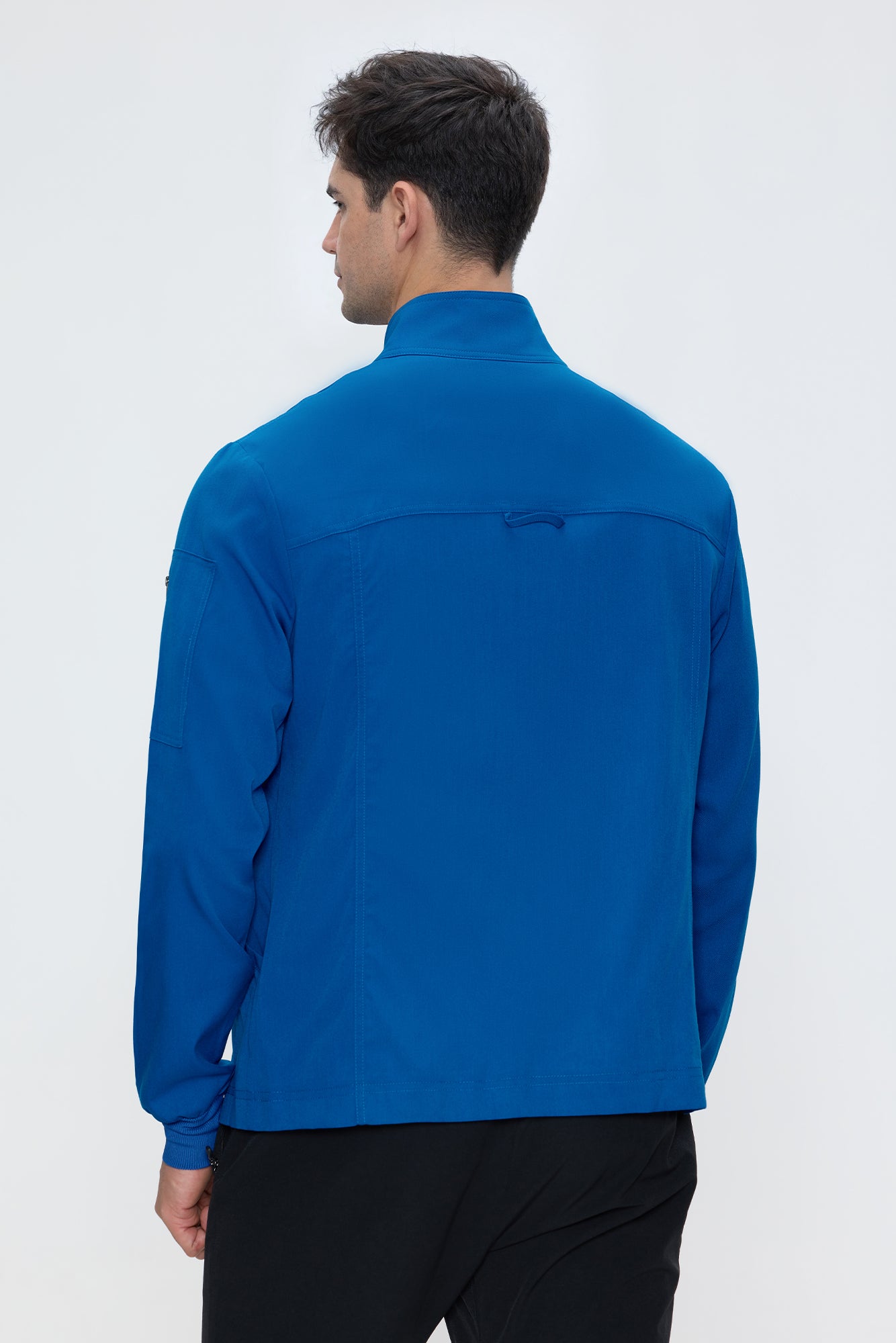 Scrub Jacket Men, Zip Front Men's Medical Scrub Jacket with 5 Pockets, Soft Stretch Fabric