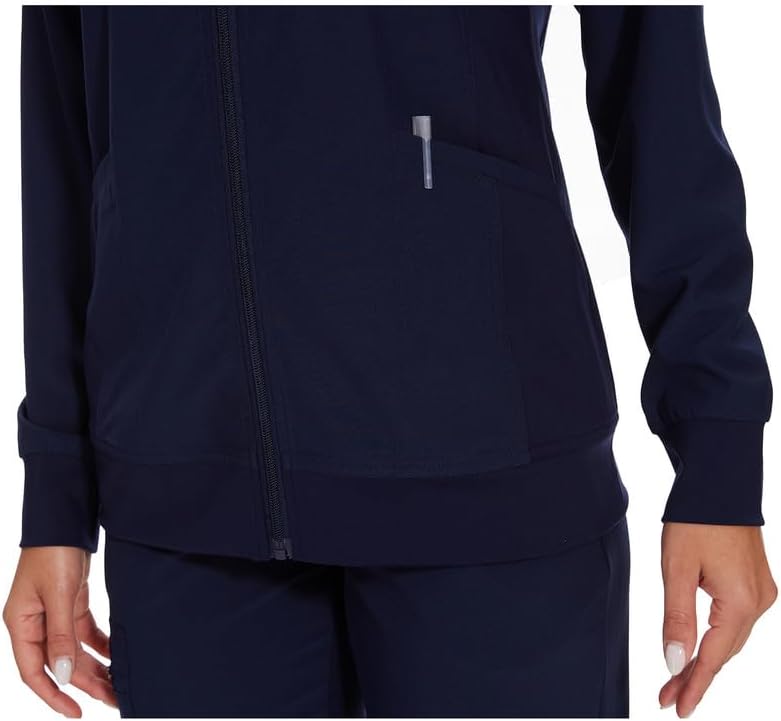Juno Zip Front Scrub Jacket — Navy Blue — 6