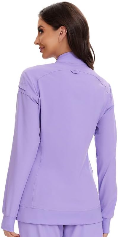 Juno Zip Front Scrub Jacket — Light Purple — 2