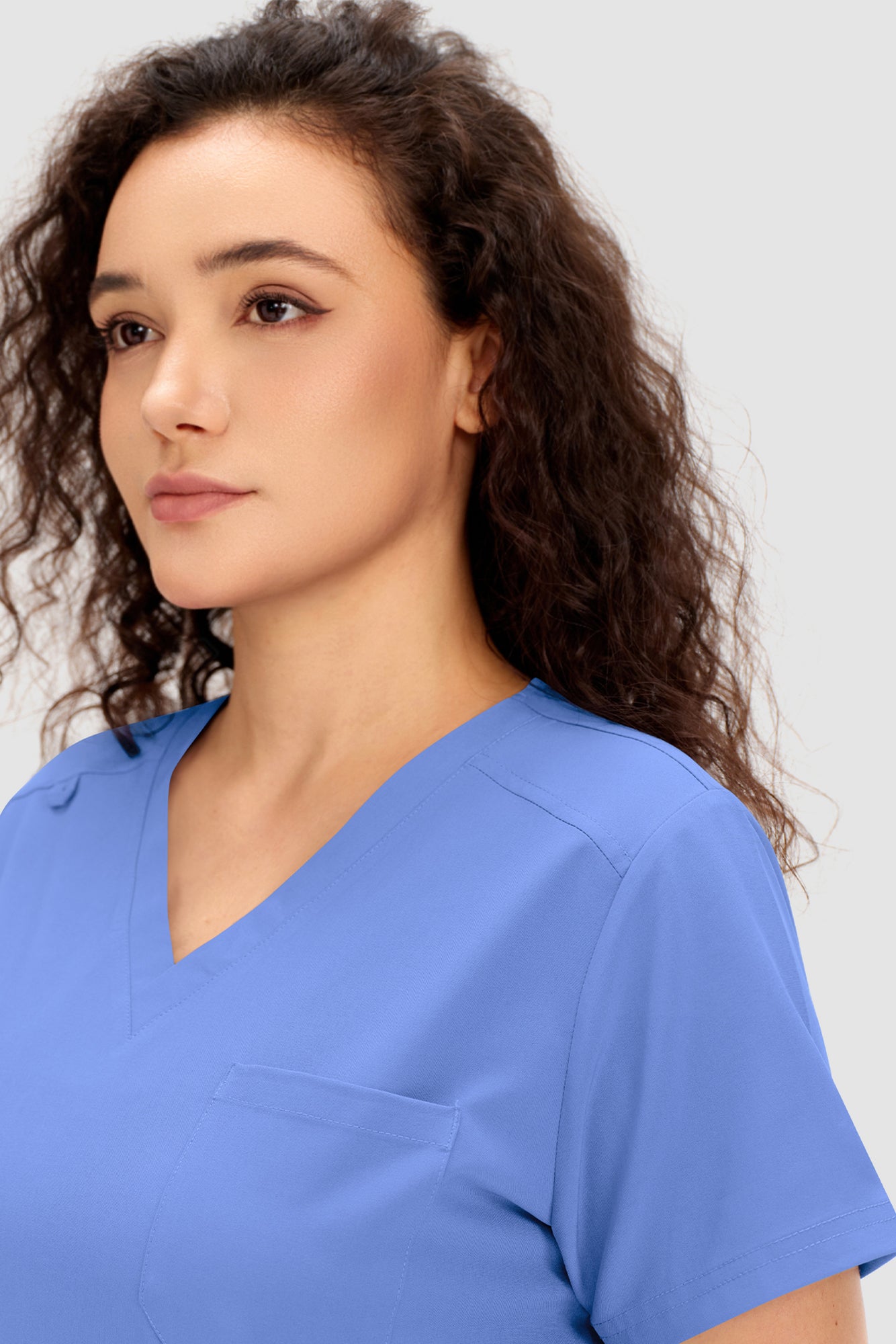 COZYFIT Scrubs for Women - V Neck Top and Bootcut Cargo Straight Pants with 12 Pockets