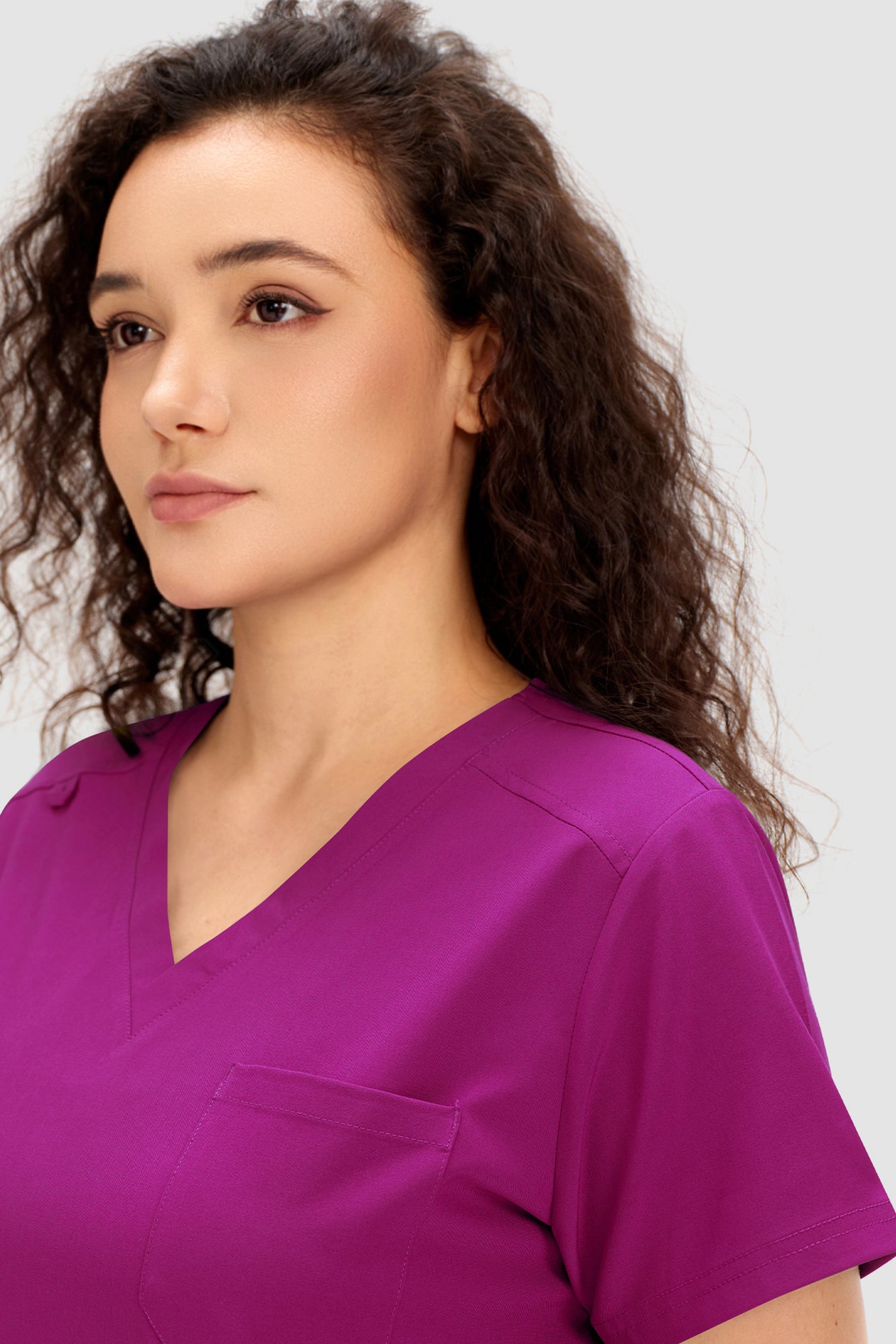 COZYFIT Scrubs for Women - V Neck Top and Bootcut Cargo Straight Pants with 12 Pockets