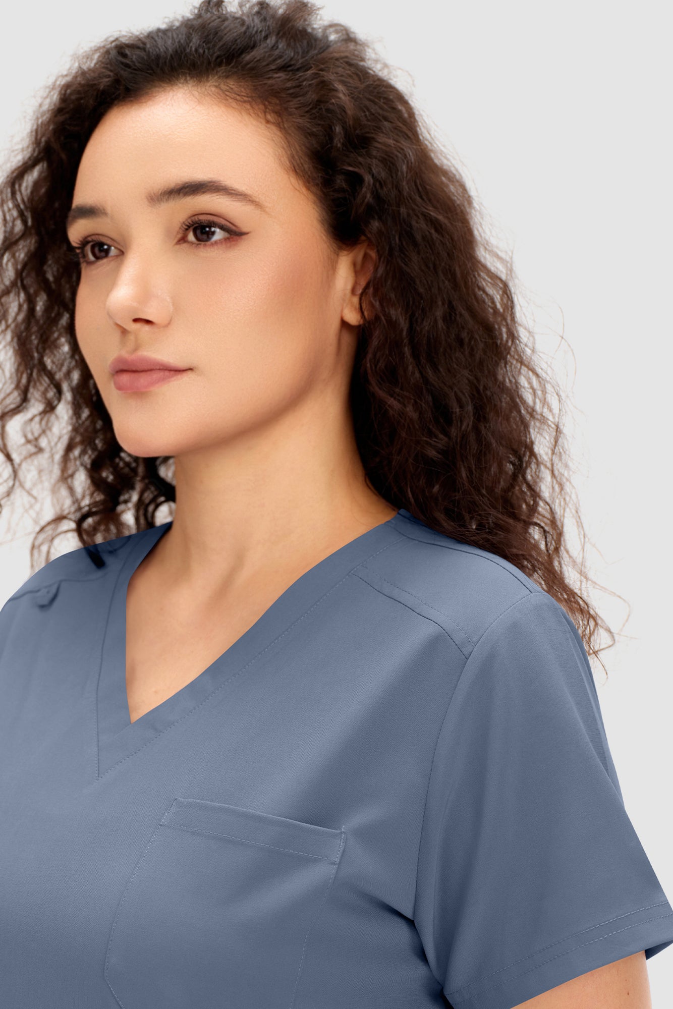 COZYFIT Scrubs for Women - V Neck Top and Bootcut Cargo Straight Pants with 12 Pockets