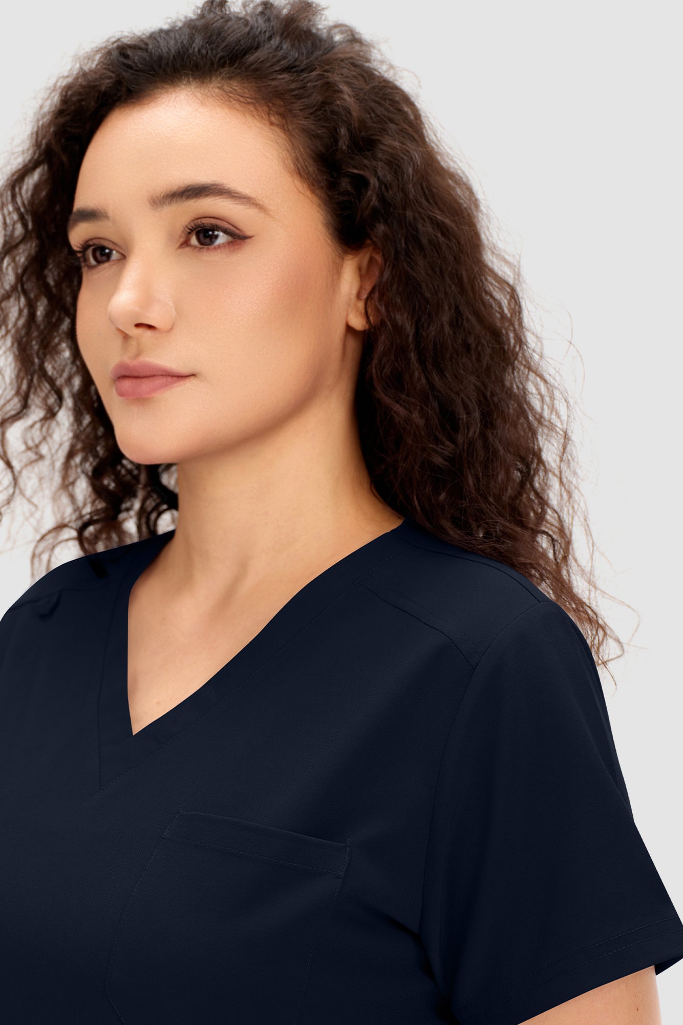 COZYFIT Scrubs for Women - V Neck Top and Bootcut Cargo Straight Pants with 12 Pockets