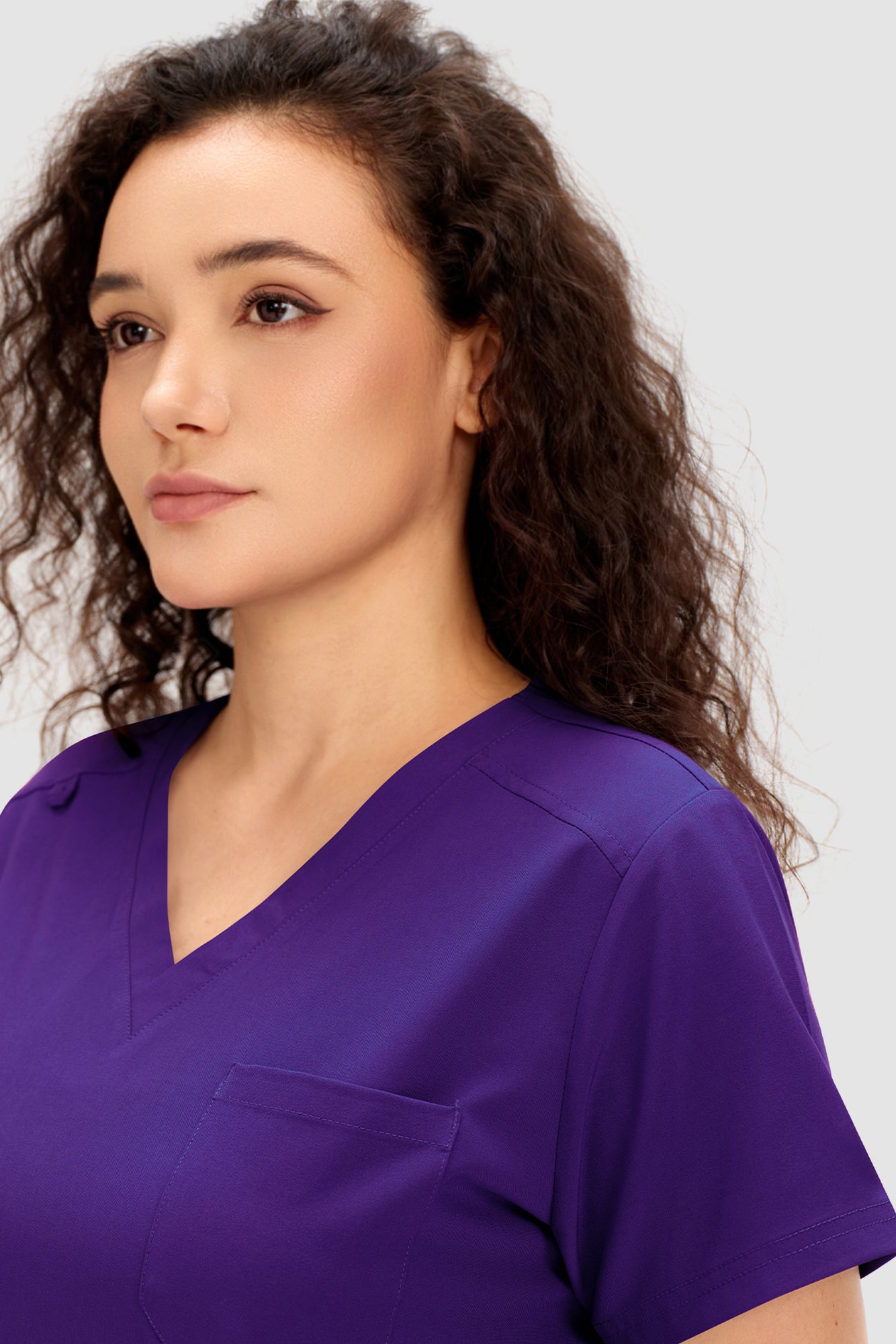 COZYFIT Scrubs for Women - V Neck Top and Bootcut Cargo Straight Pants with 12 Pockets