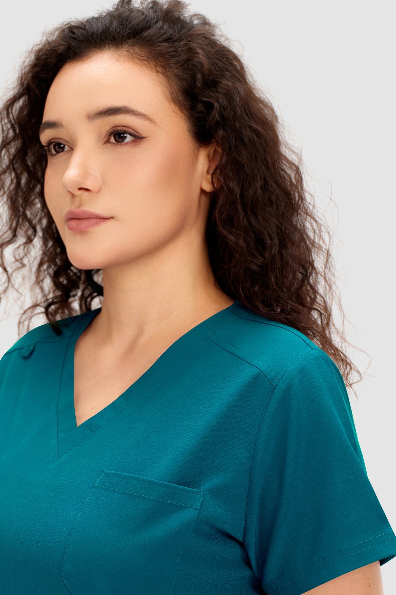 COZYFIT Scrubs for Women - V Neck Top and Bootcut Cargo Straight Pants with 12 Pockets