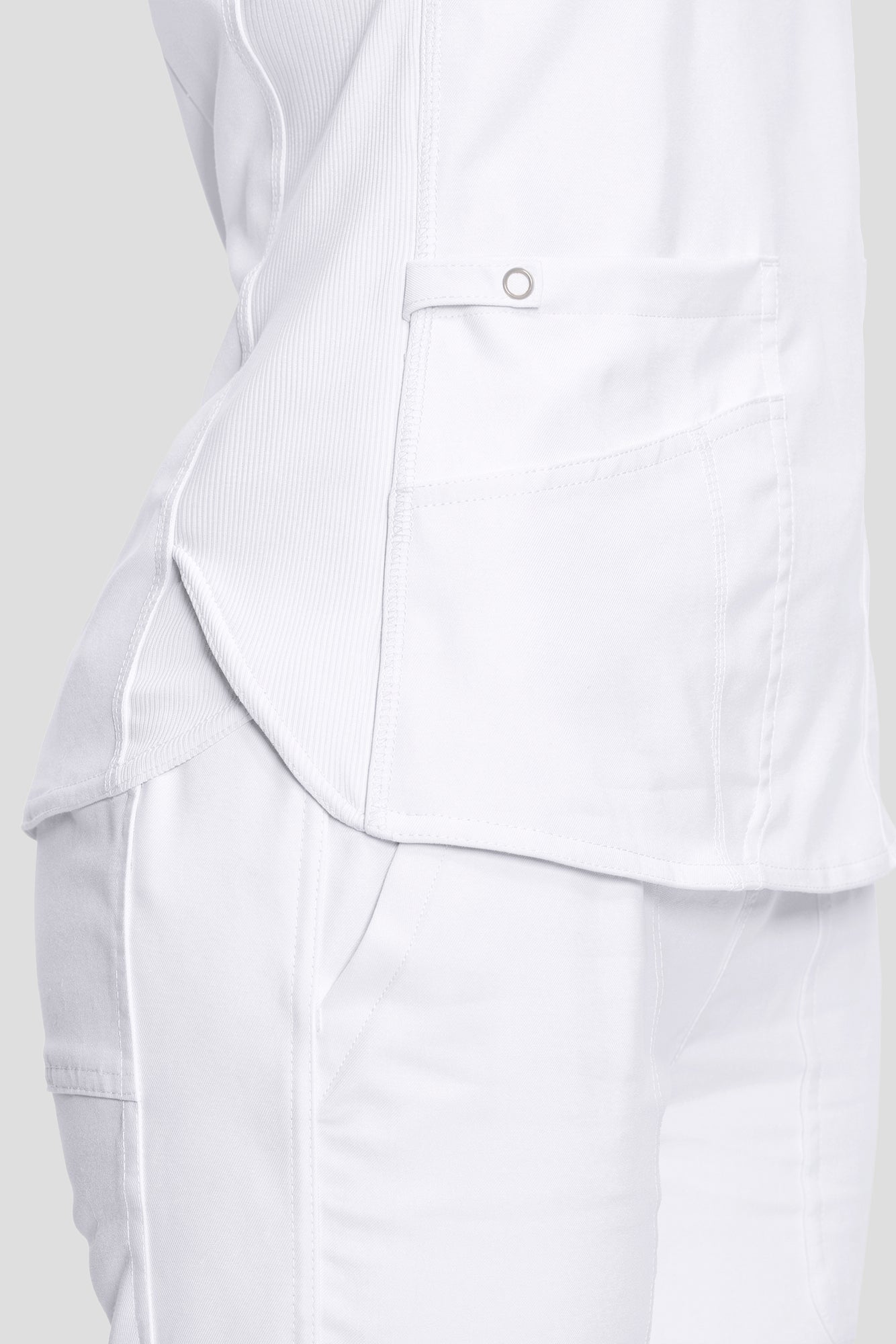 Scrubs for Women Set, V-Neck Top & Straight Leg Cargo Pants. 9 Pockets. Side Ribbed Panels, Side Slits, Ultra-Soft Stretch Fabric, Breathable Medical Uniform for Workwear