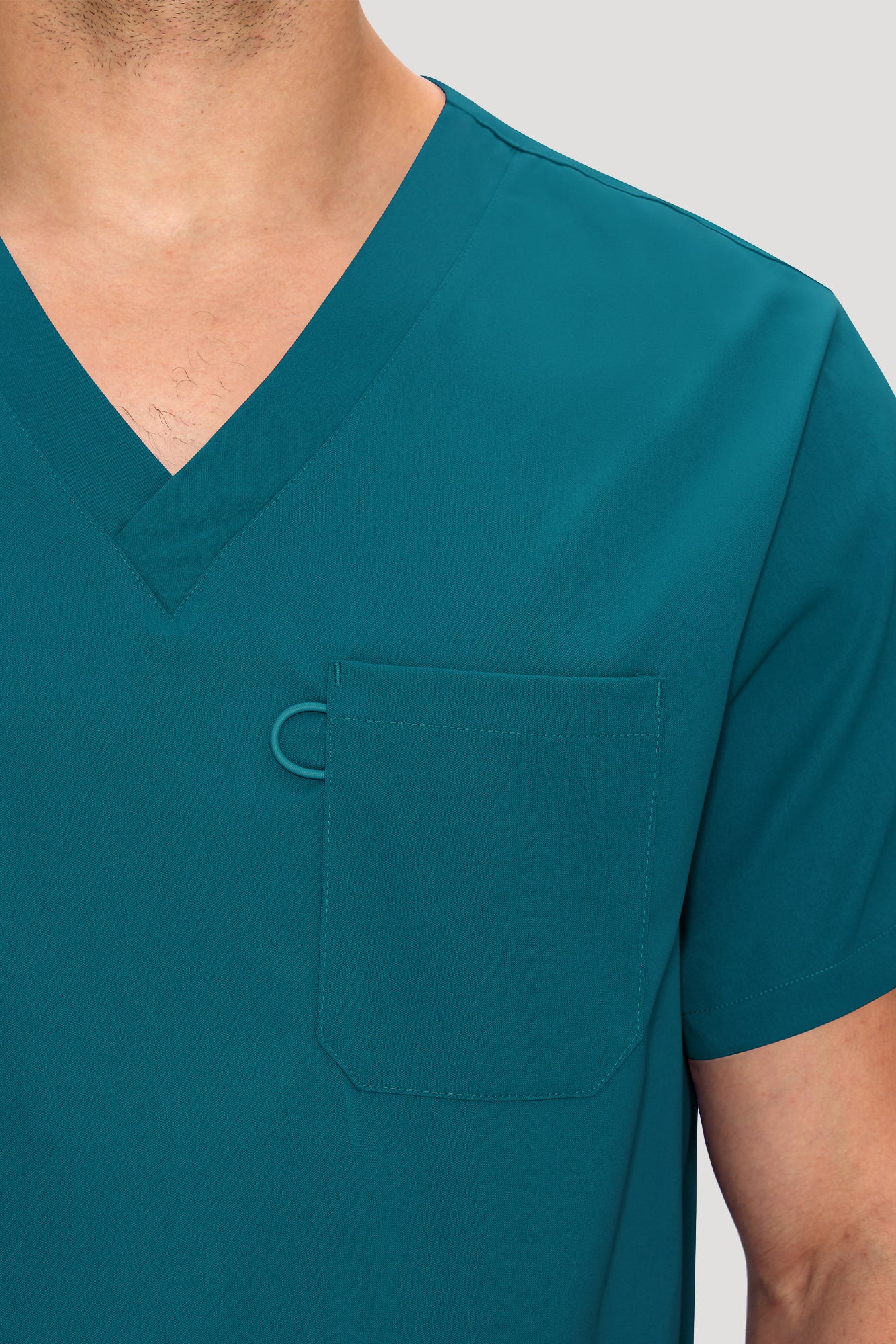 COZYFIT Scrubs for Men Set - V-Neck Scrub Top and Straight Leg Pants with 11 Pockets