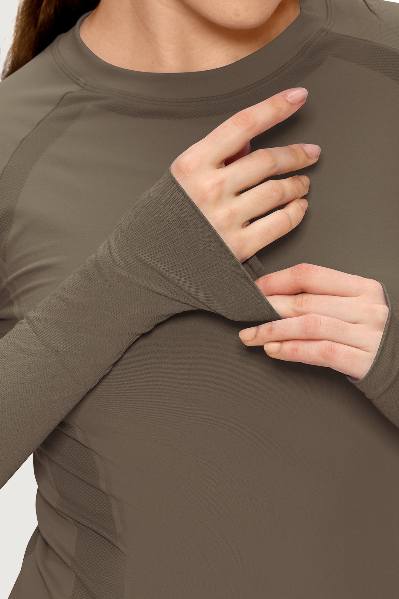 Underscrub Long Sleeve Women, Seamless Athletic Undershirt Cotton Shirts, Thumb Holes Workout Tops