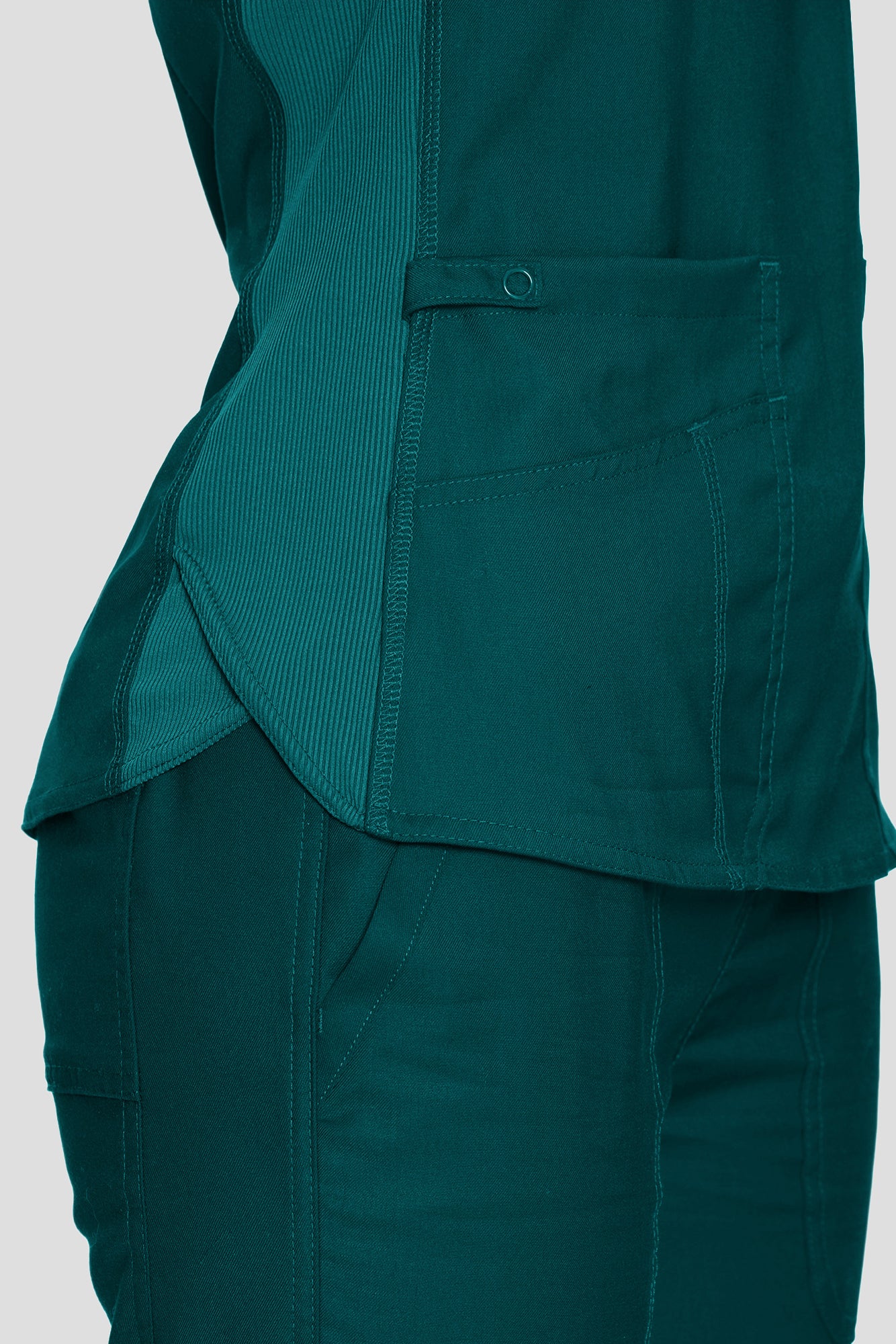 Scrubs for Women Set, V-Neck Top & Straight Leg Cargo Pants. 9 Pockets. Side Ribbed Panels, Side Slits, Ultra-Soft Stretch Fabric, Breathable Medical Uniform for Workwear