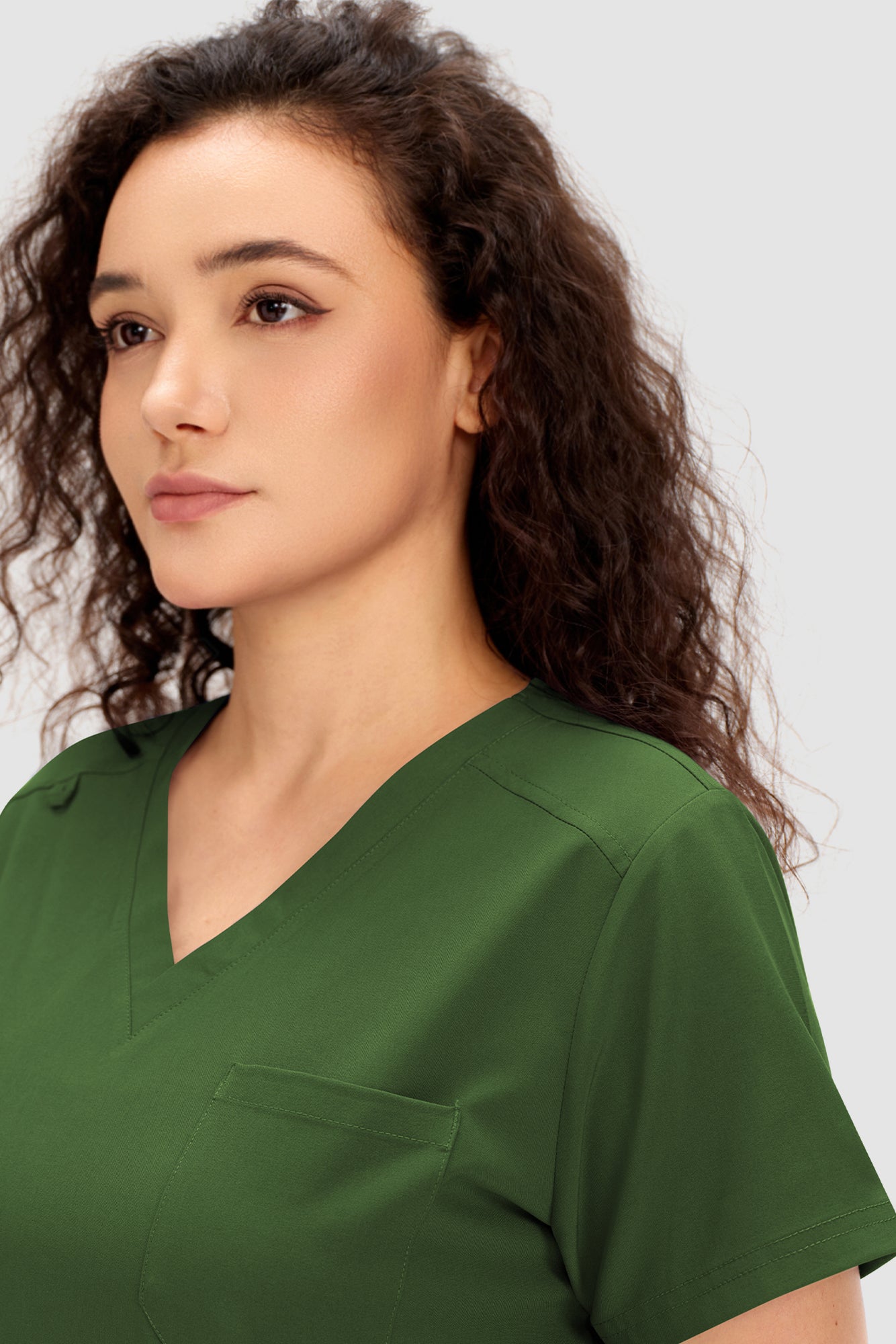 COZYFIT Scrubs for Women - V Neck Top and Bootcut Cargo Straight Pants with 12 Pockets