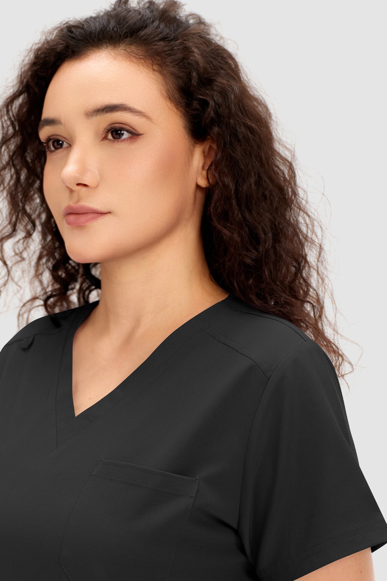 COZYFIT Scrubs for Women - V Neck Top and Bootcut Cargo Straight Pants with 12 Pockets