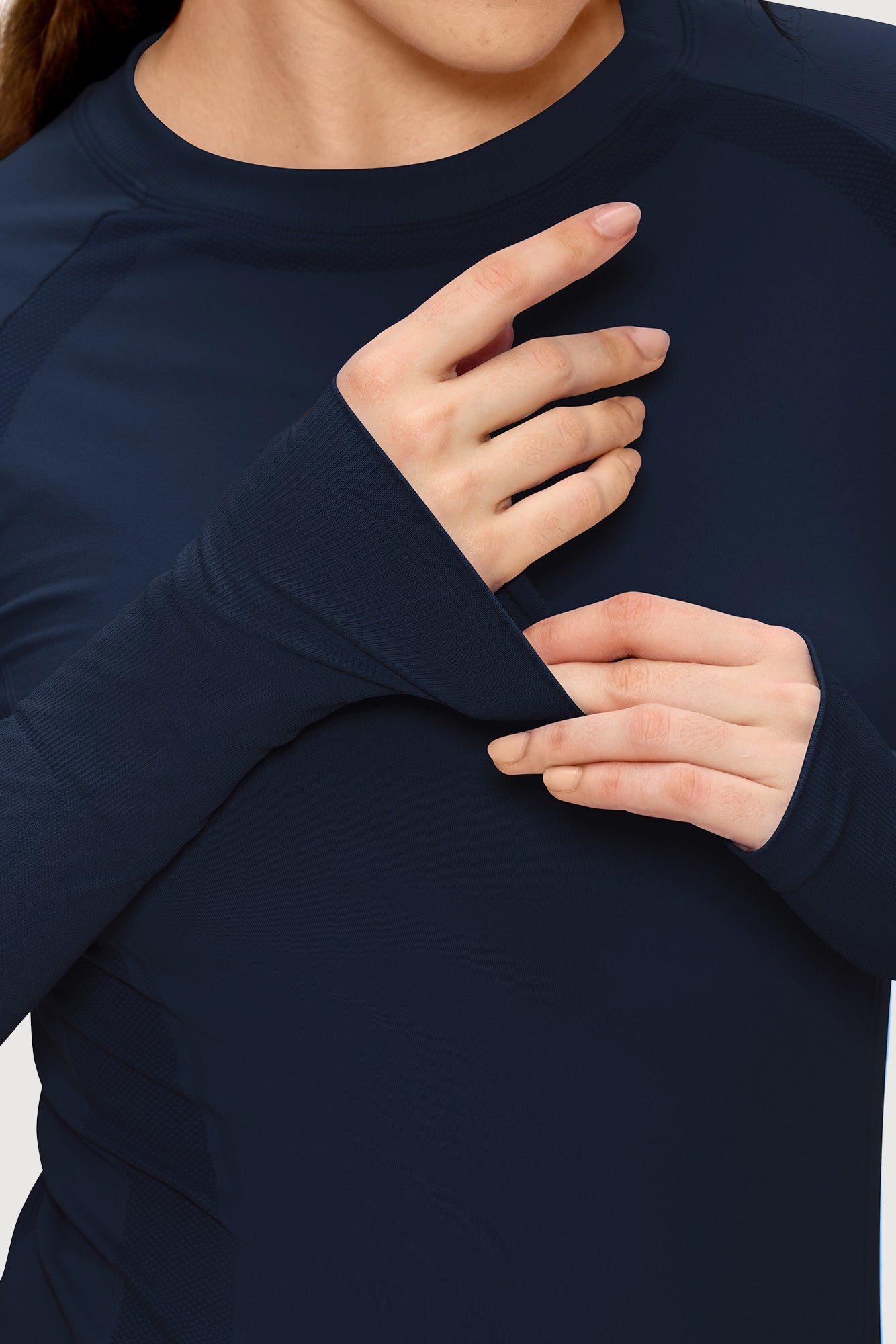 Underscrub Long Sleeve Women, Seamless Athletic Undershirt Cotton Shirts, Thumb Holes Workout Tops