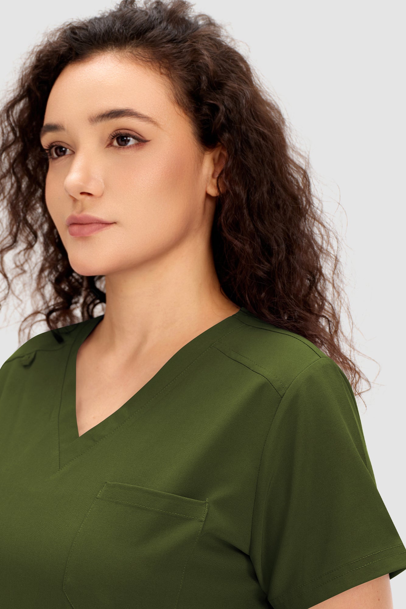 COZYFIT Scrubs for Women - V Neck Top and Bootcut Cargo Straight Pants with 12 Pockets