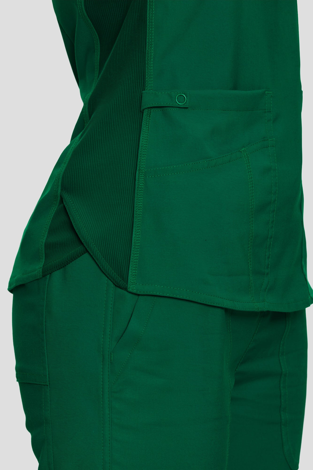 Scrubs for Women Set, V-Neck Top & Straight Leg Cargo Pants. 9 Pockets. Side Ribbed Panels, Side Slits, Ultra-Soft Stretch Fabric, Breathable Medical Uniform for Workwear