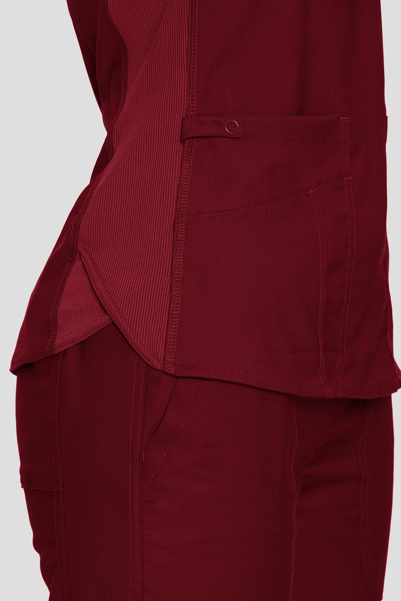 Scrubs for Women Set, V-Neck Top & Straight Leg Cargo Pants. 9 Pockets. Side Ribbed Panels, Side Slits, Ultra-Soft Stretch Fabric, Breathable Medical Uniform for Workwear