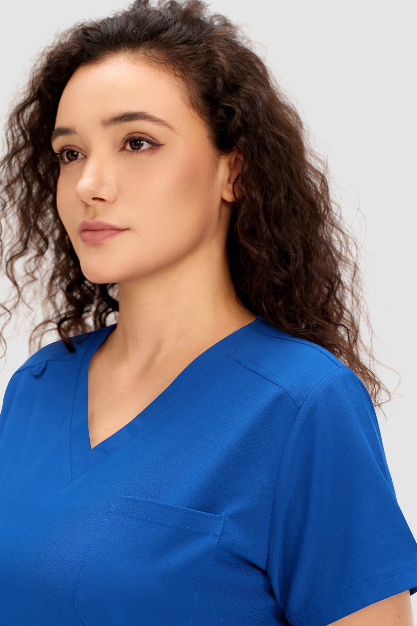 COZYFIT Scrubs for Women - V Neck Top and Bootcut Cargo Straight Pants with 12 Pockets