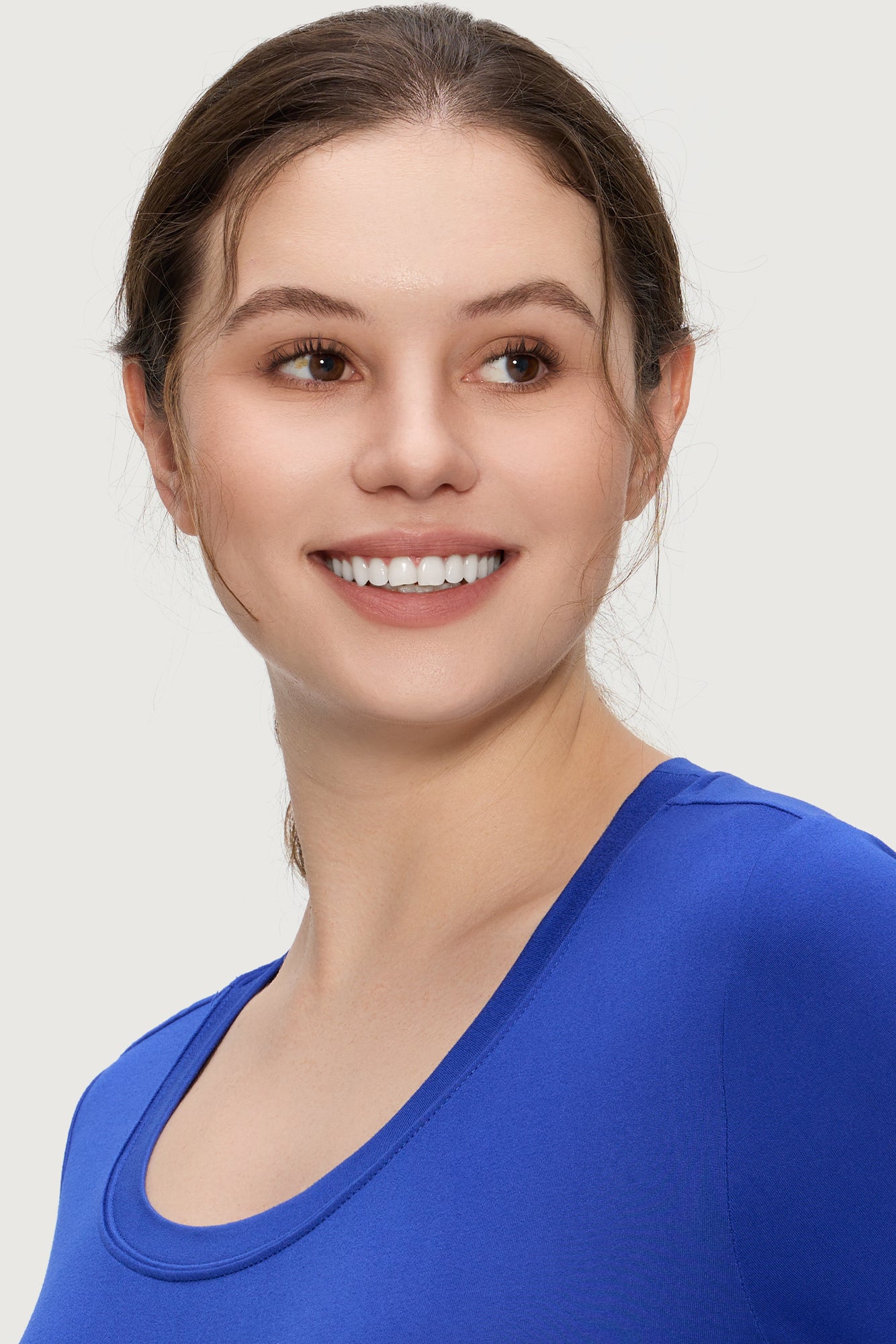 Underscrub Long Sleeve Women - Scoop Neck Scrubs Undershirt Soft Stretch Fitted Top