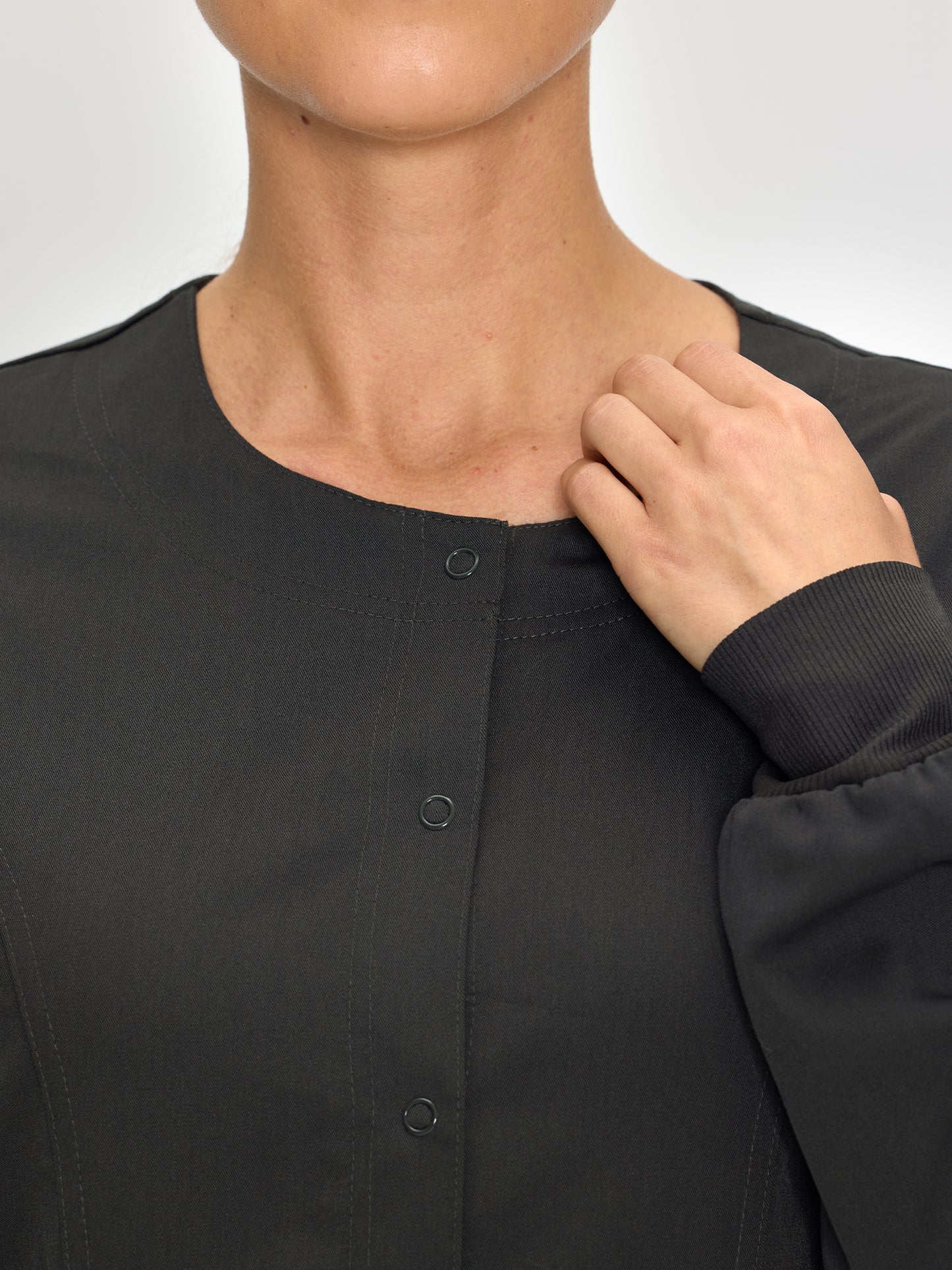 Scrub Jackets for Woman, Snap Front Nurse Jacket with 3 Pockets, Easy Care Soft Fabric