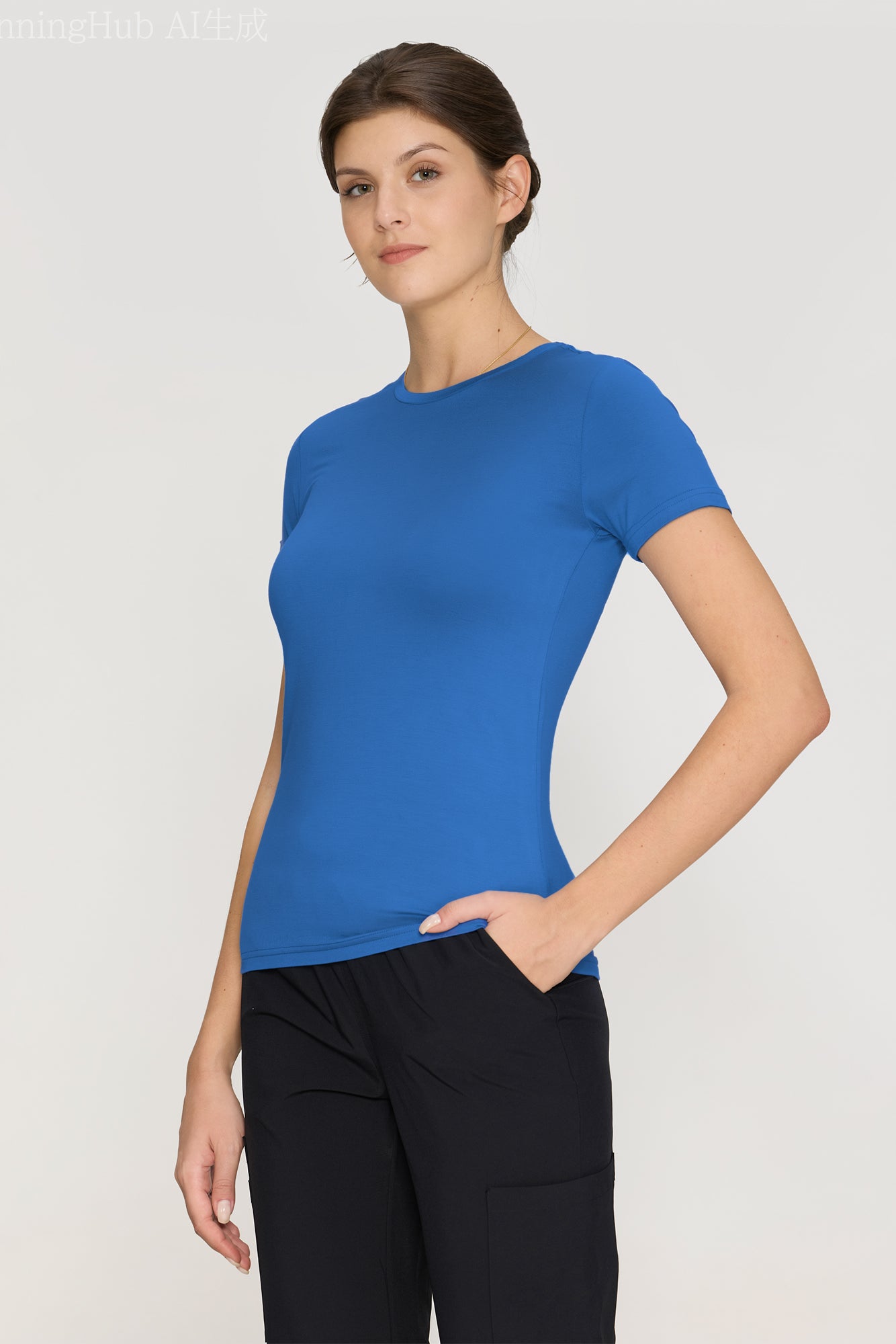 Women's Underscrubs Short Sleeve - Crew Neck Scrubs Tee, Silky Knit Undershirts for Nurse