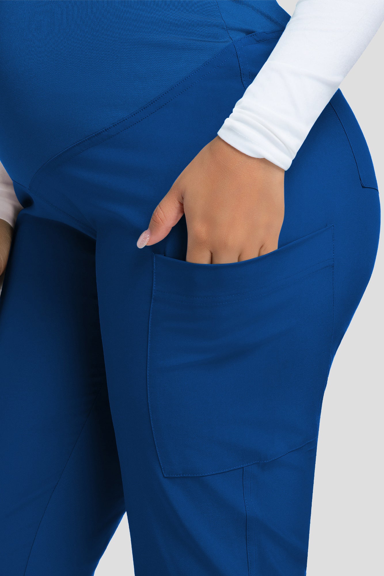 COZYFIT Maternity Scrub Pants - Pregnancy Jogger Pants for Women Workwear with Stretch Belly Panel, 4 Pockets