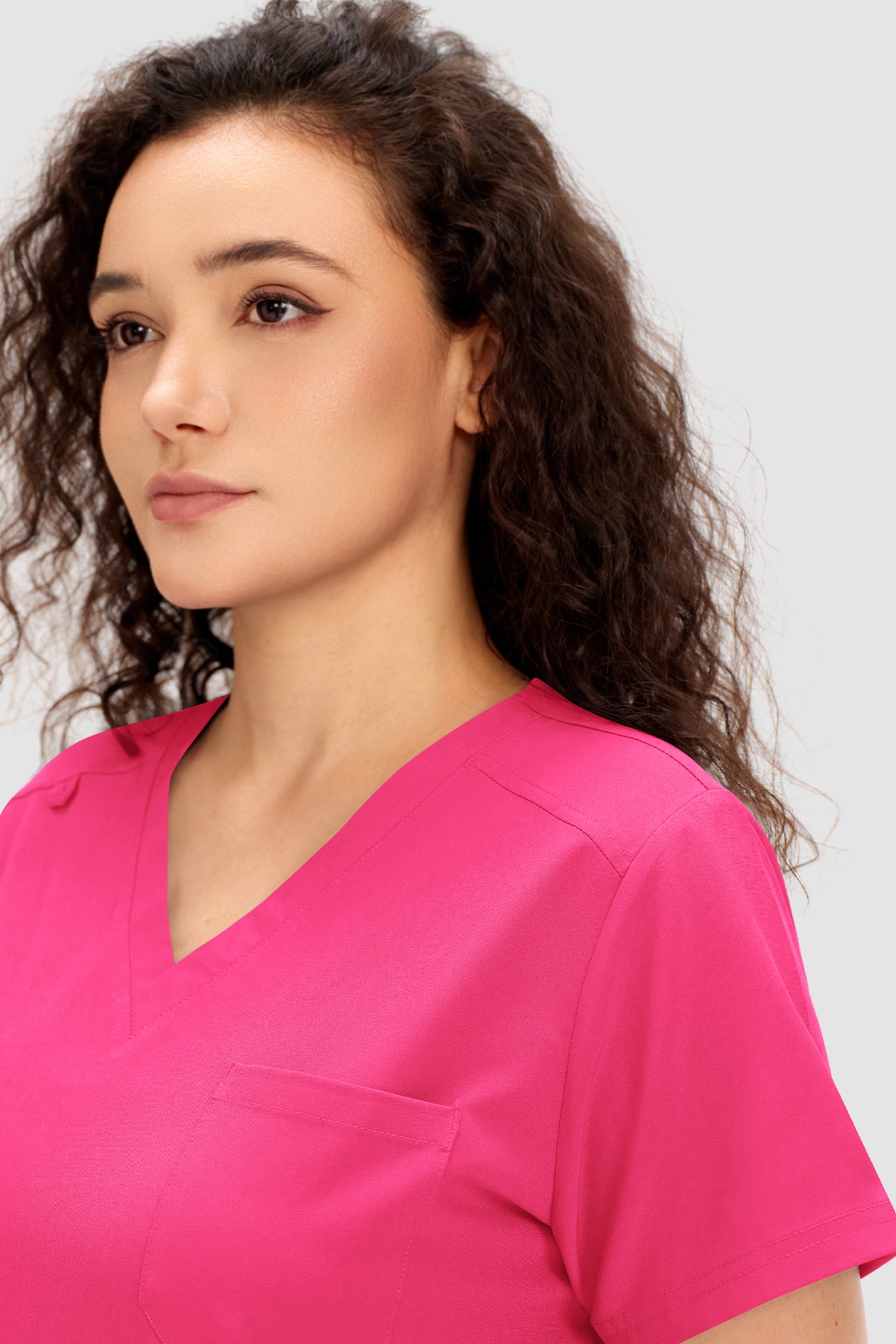 COZYFIT Scrubs for Women - V Neck Top and Bootcut Cargo Straight Pants with 12 Pockets