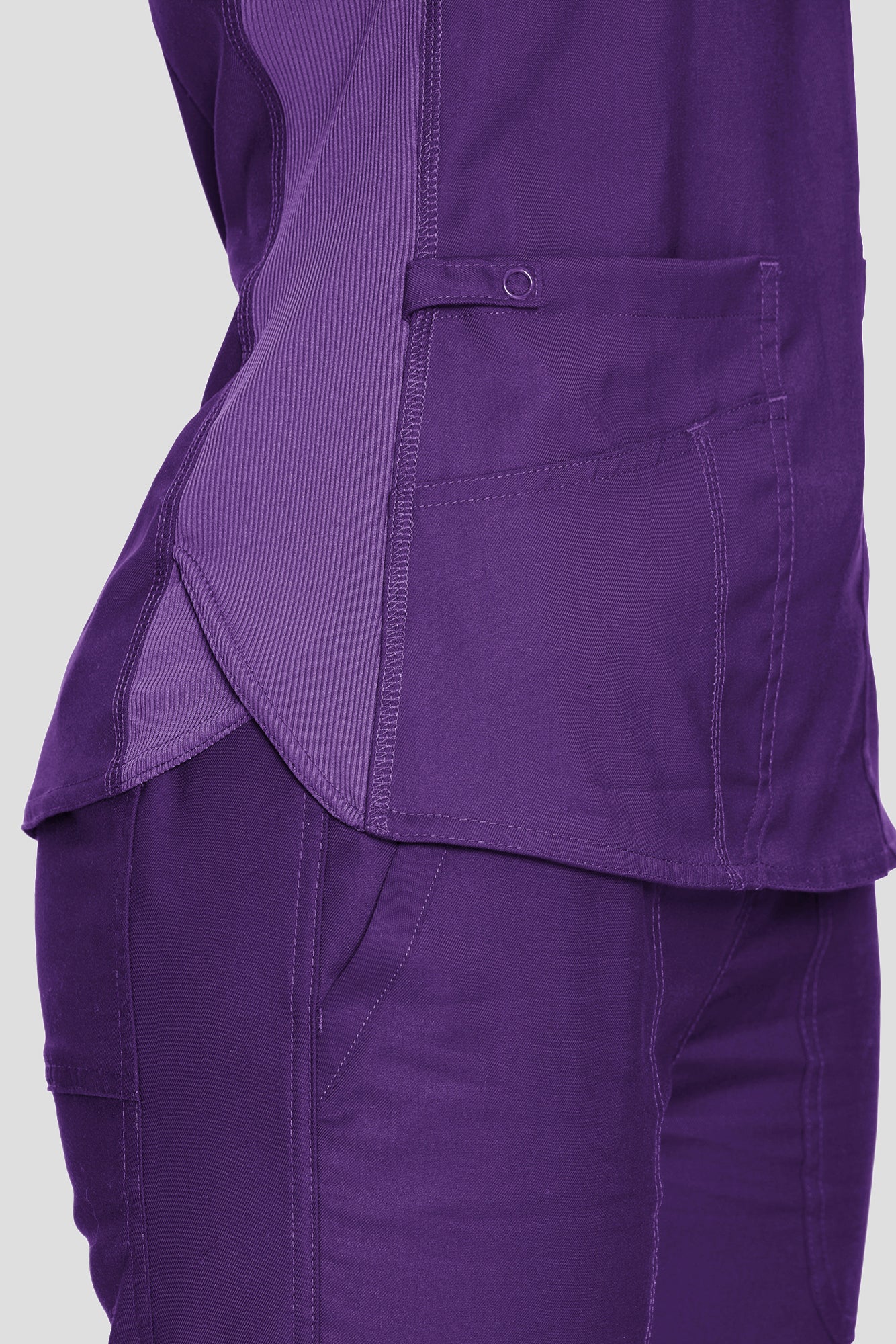 Scrubs for Women Set, V-Neck Top & Straight Leg Cargo Pants. 9 Pockets. Side Ribbed Panels, Side Slits, Ultra-Soft Stretch Fabric, Breathable Medical Uniform for Workwear
