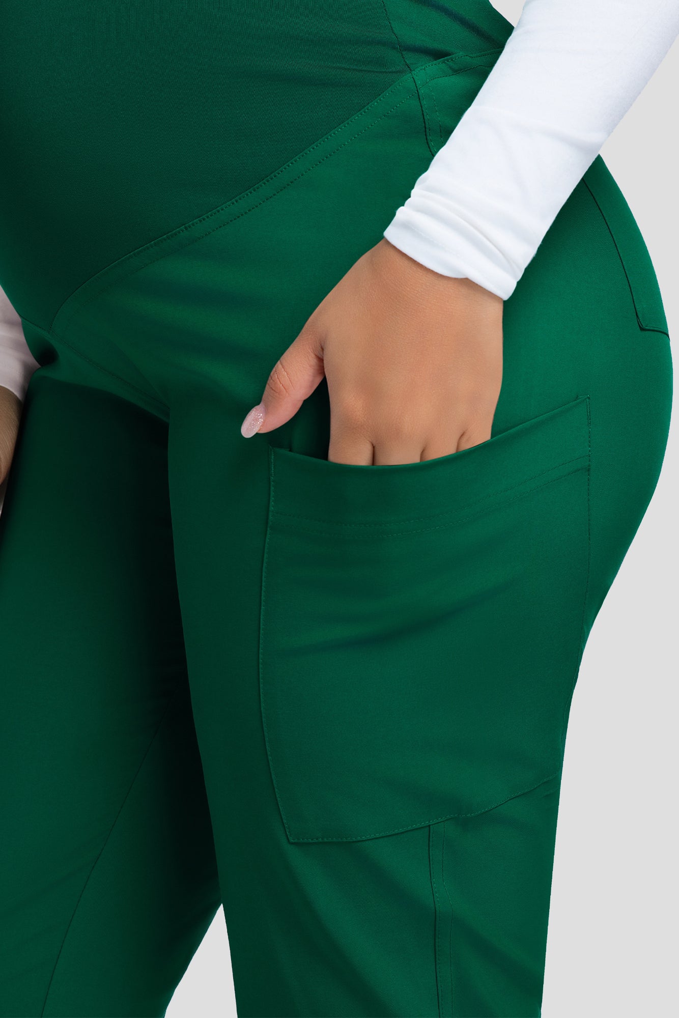 COZYFIT Maternity Scrub Pants - Pregnancy Jogger Pants for Women Workwear with Stretch Belly Panel, 4 Pockets