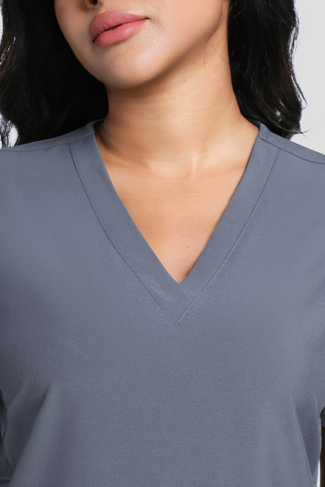 Maternity Scrub Top - V-Neck Shirt, Workwear Pregnancy Scrubs with 2 Pockets