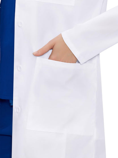 Bree Lab Coat, White, Lower Pocket Detail