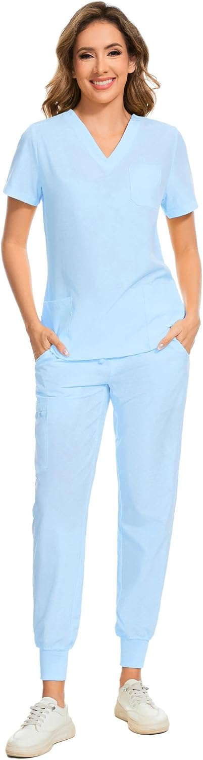Luna Scrub Set — Sky Blue — 1