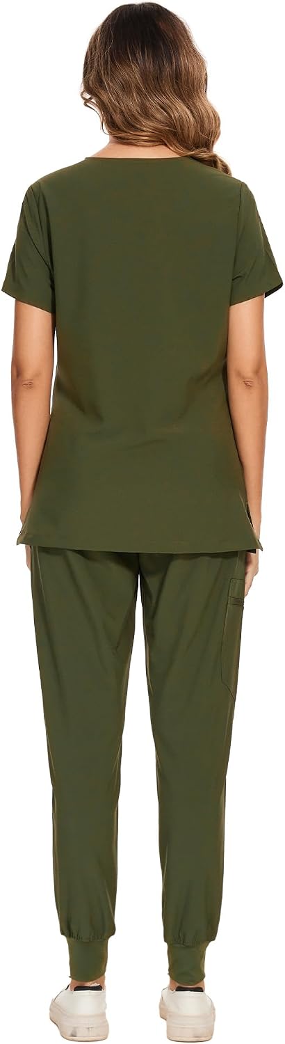 Luna Scrub Set — Olive Green — 2