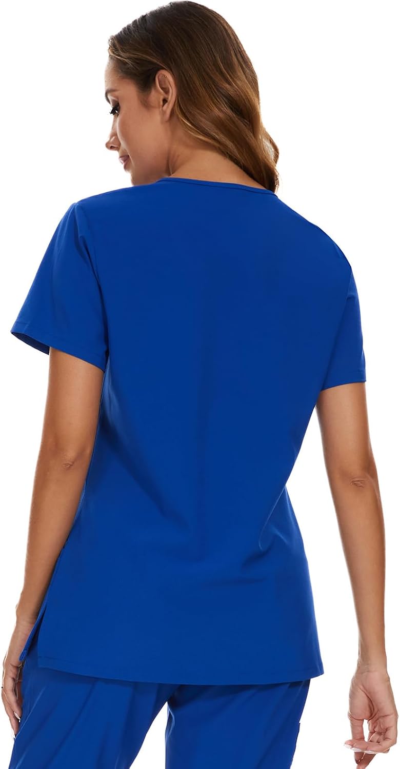 Luna V-Neck Scrub Top — Royal Blue — 3