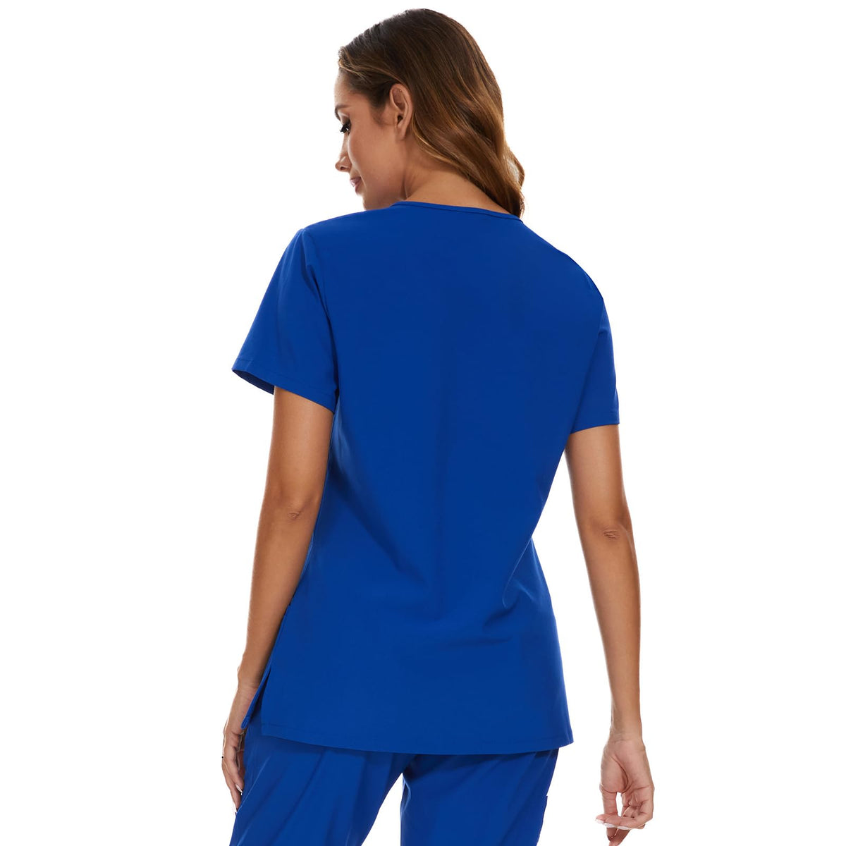 Luna V-Neck Scrub Top — Royal Blue — 3