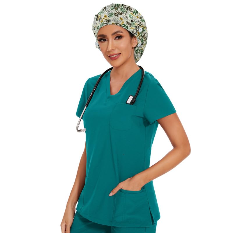 Adjustable Button Scrub Cap — B10- Safari Mist — Single Layer — 5