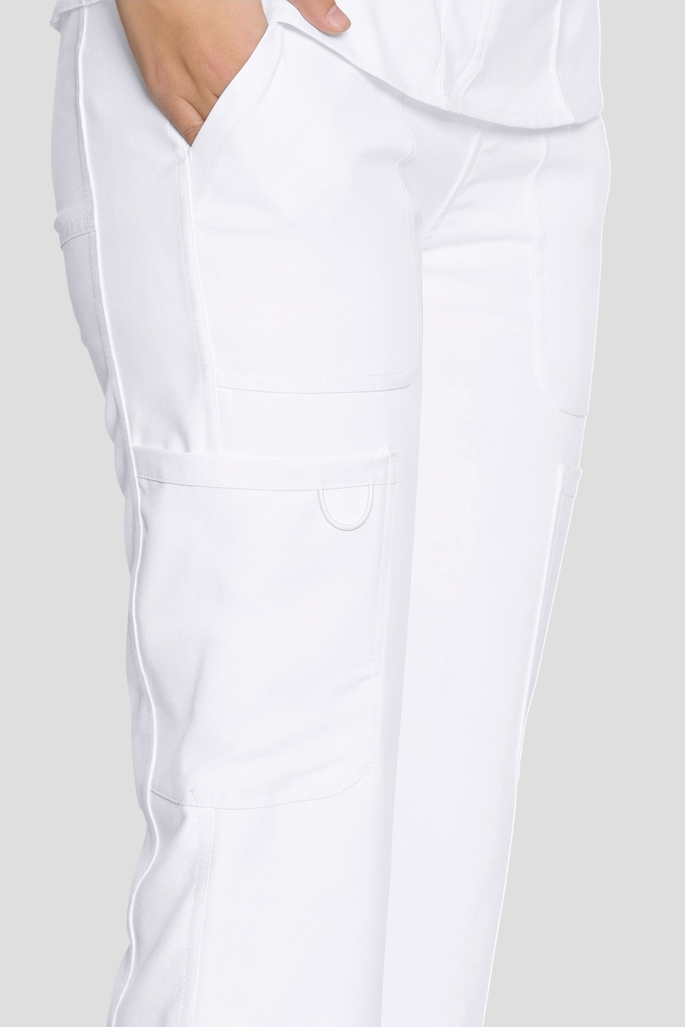 Scrubs for Women Set, V-Neck Top & Straight Leg Cargo Pants. 9 Pockets. Side Ribbed Panels, Side Slits, Ultra-Soft Stretch Fabric, Breathable Medical Uniform for Workwear