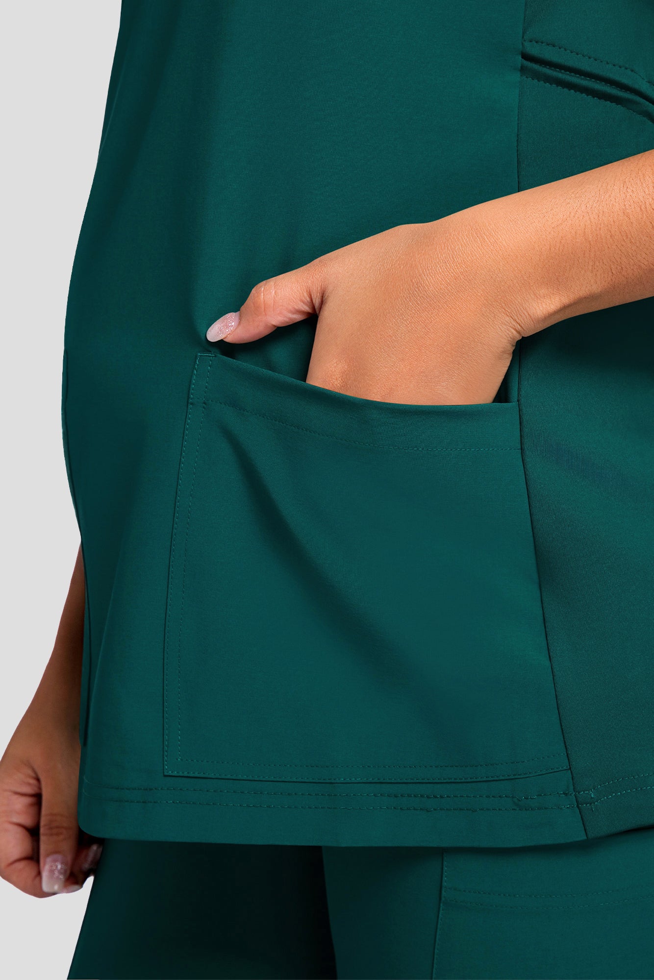 Maternity Scrub Top - V-Neck Shirt, Workwear Pregnancy Scrubs with 2 Pockets