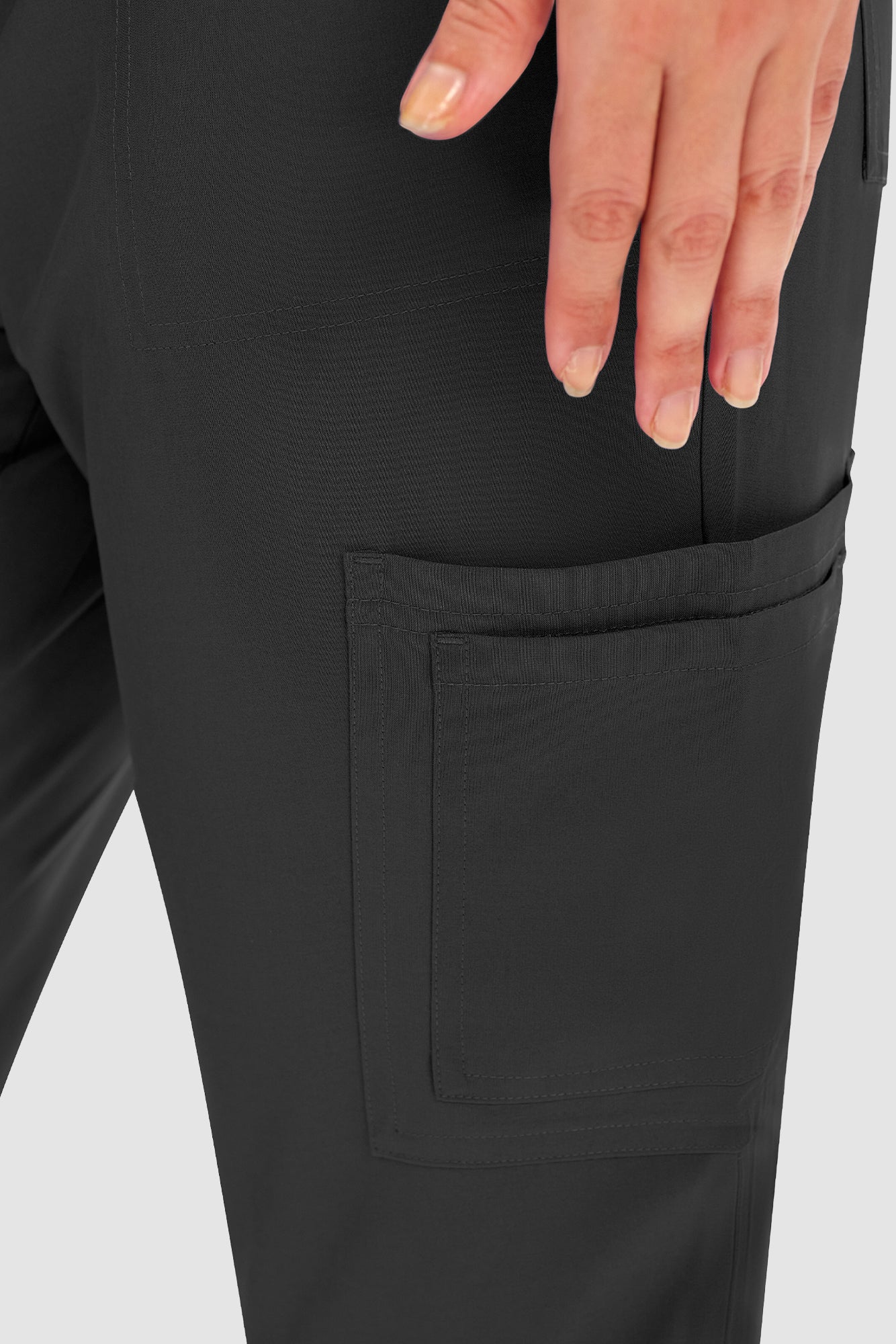 COZYFIT Scrubs for Women - V Neck Top and Bootcut Cargo Straight Pants with 12 Pockets