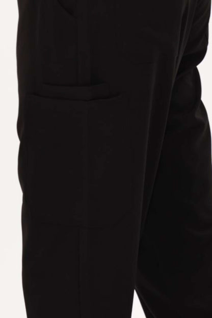Men's 5-Pocket Jogger Scrub Pants, Black, Back Detail