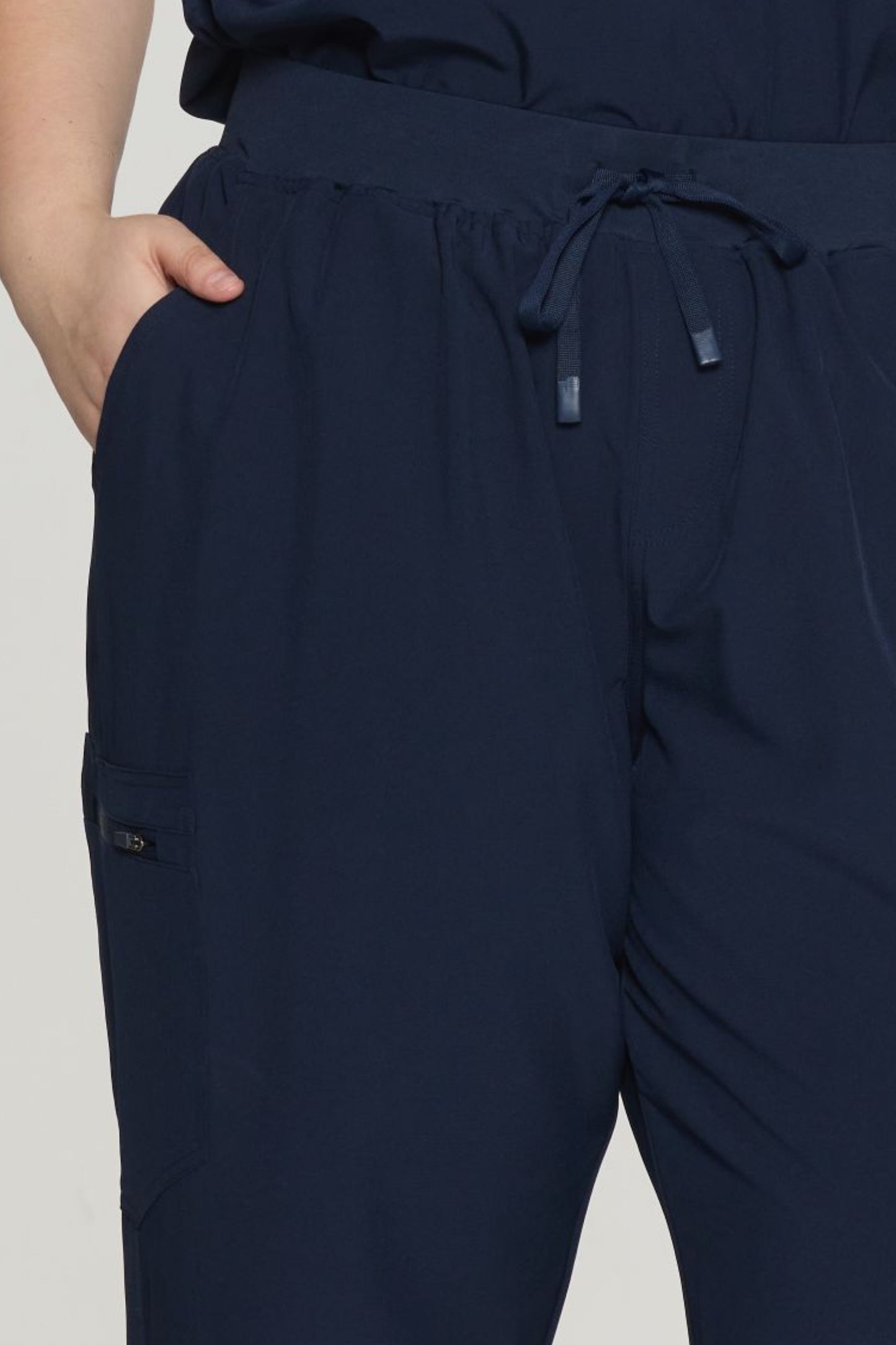 COZYFIT Curved V-Neck Scrub Top & Jogger Pants with 8 Pockets Scrub Sets