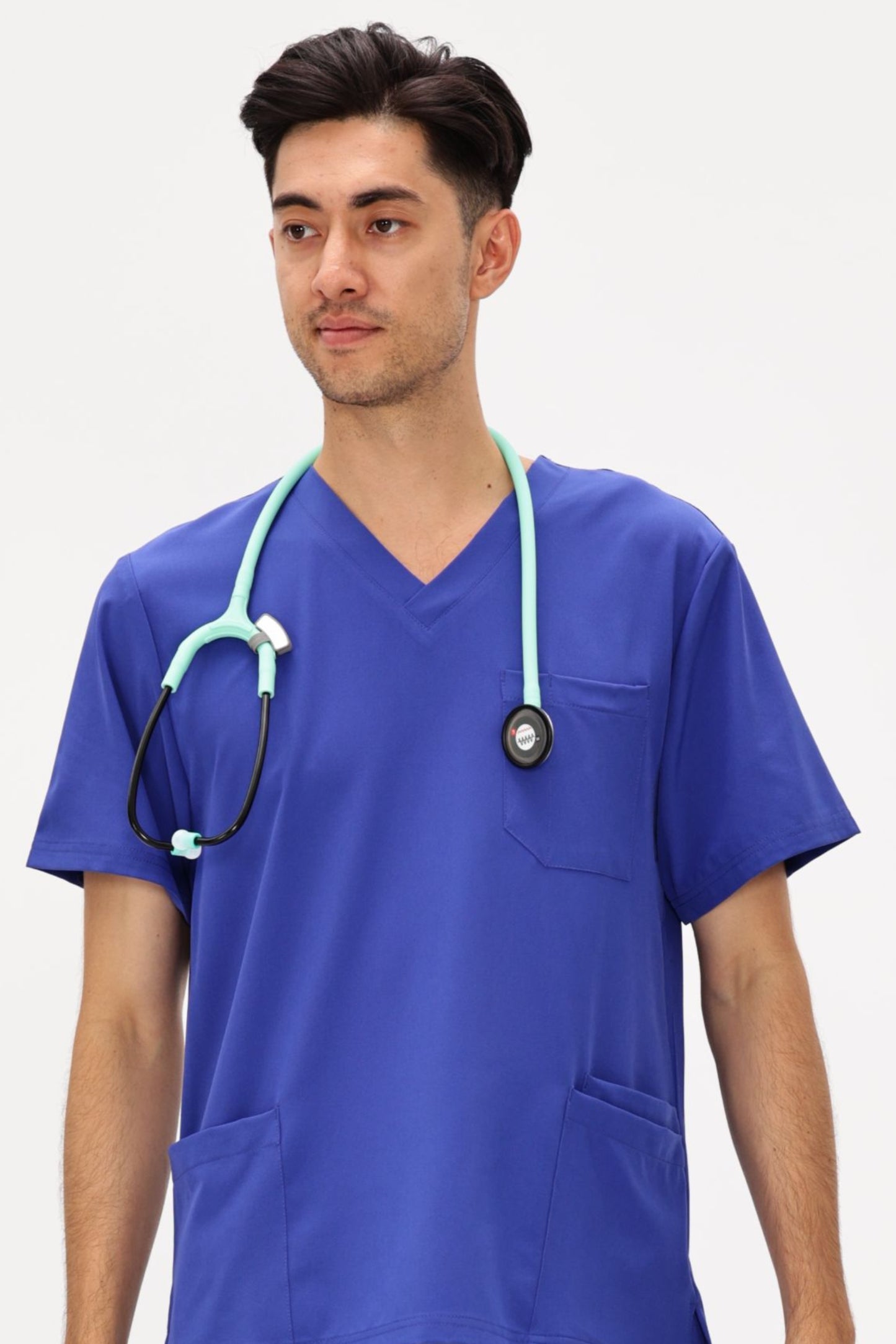 COZYFIT  V-Neck Scrubs Tops with 3 Pockets for Men