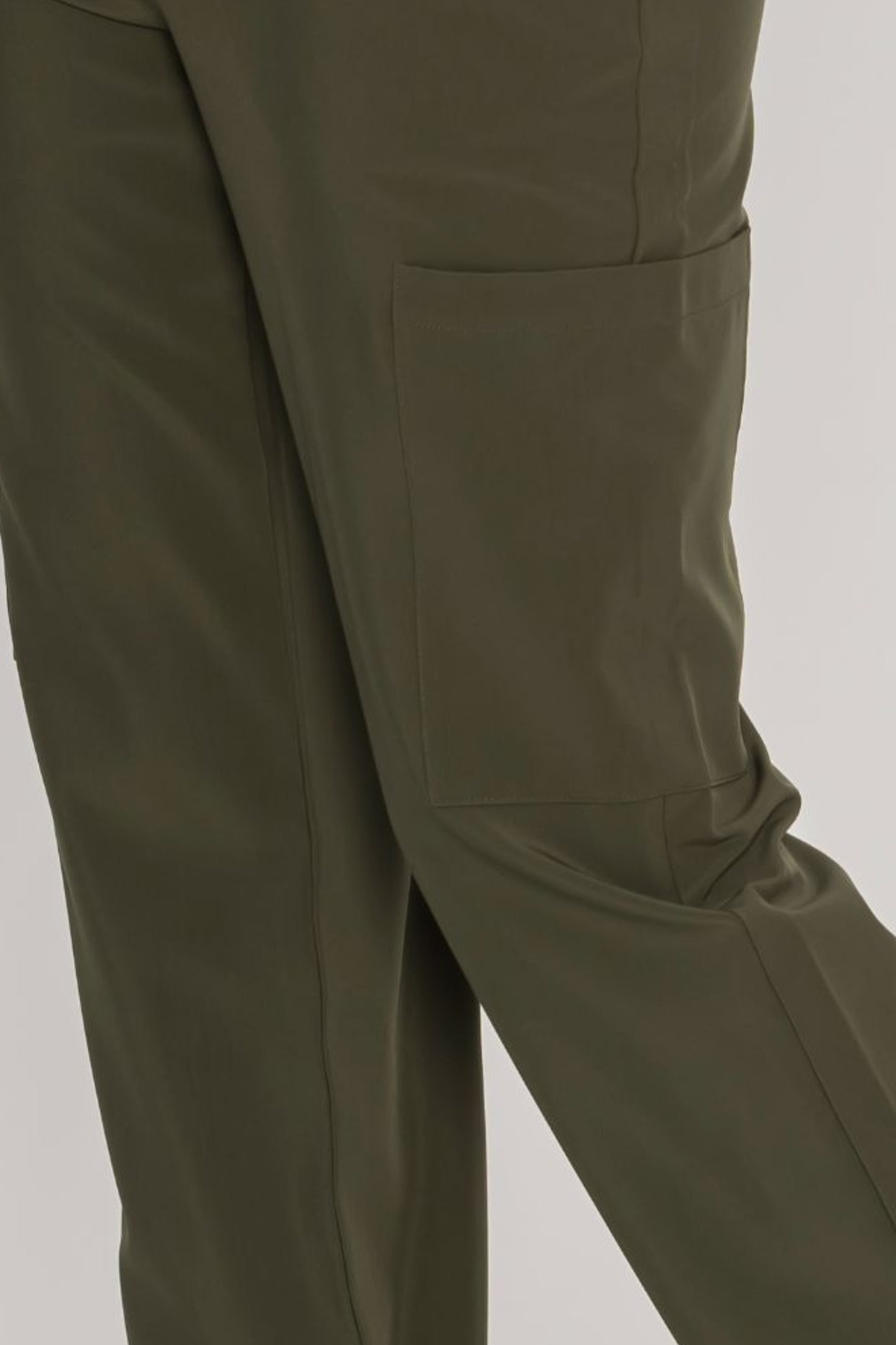 COZYFIT  V-Neck Scrub Top & Straight Leg Pants with 9 Pockets